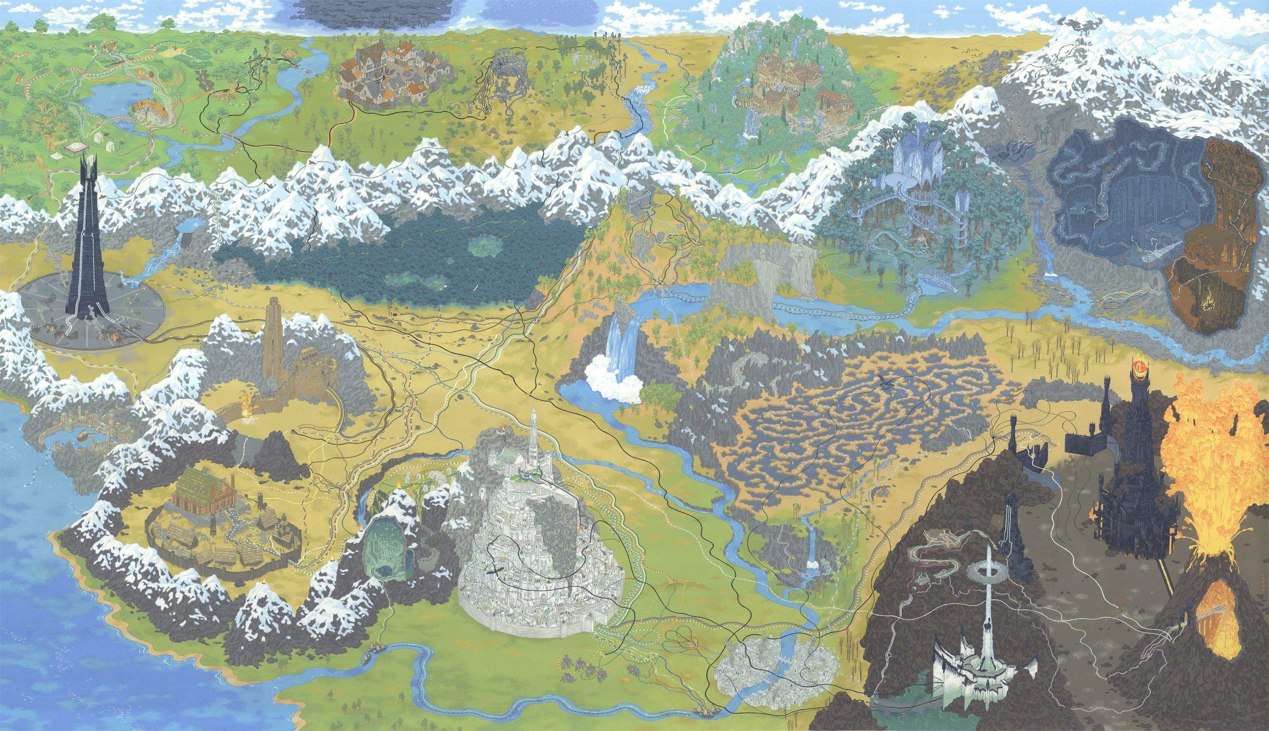 2560x1476 Multicolored map painting wallpaper, Figure, Art, The Lord of the Rings • Wallpaper For You HD Wallpaper For Desktop & Mobile