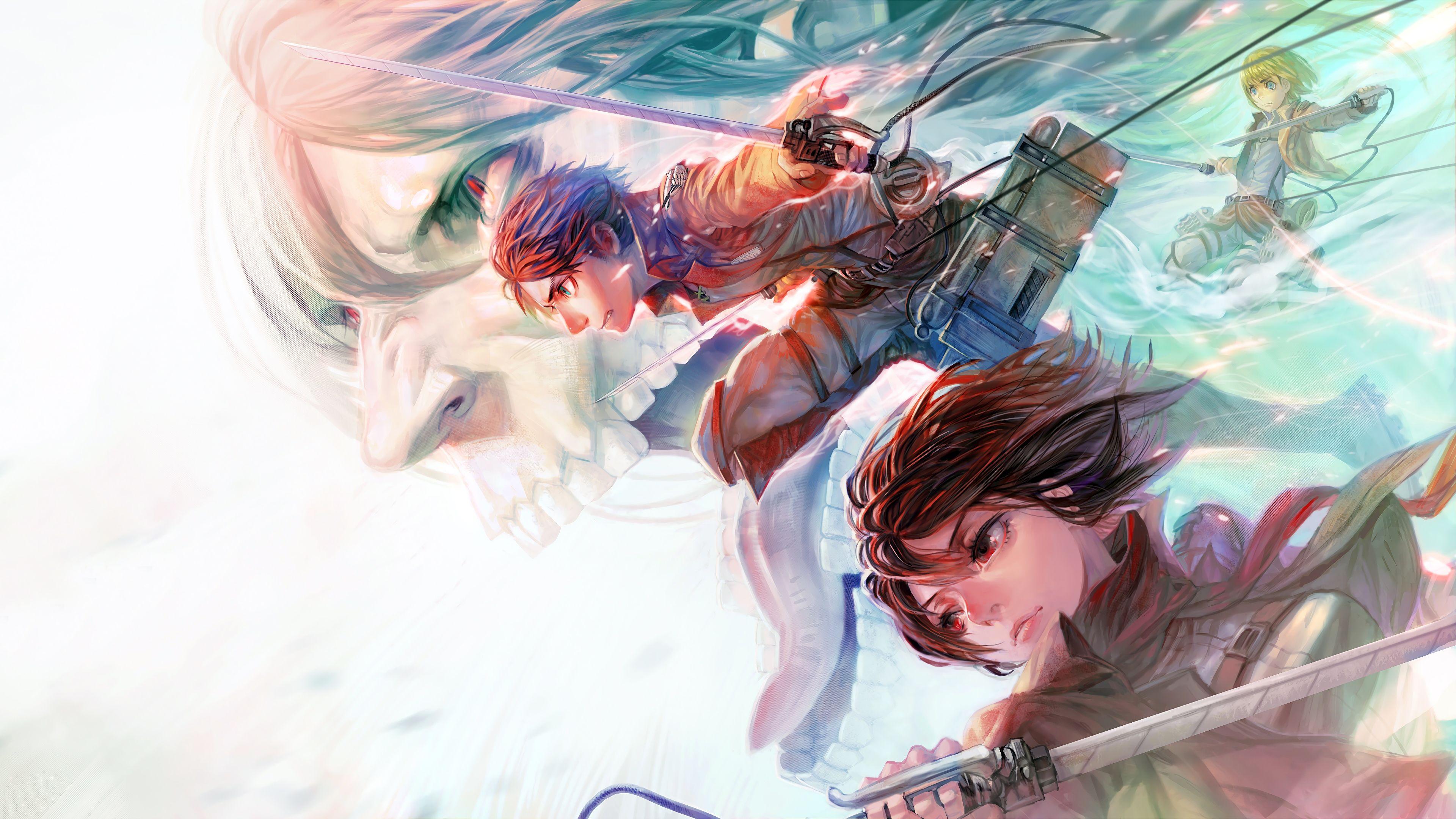 3840x2160 3840x2160 Attack on Titan, Eren Yeager, Armin Arlert, Attack on Titan: Wings of Freedom, Mikasa Ackerman wallpaper JPG. Mocah HD Wallpaper