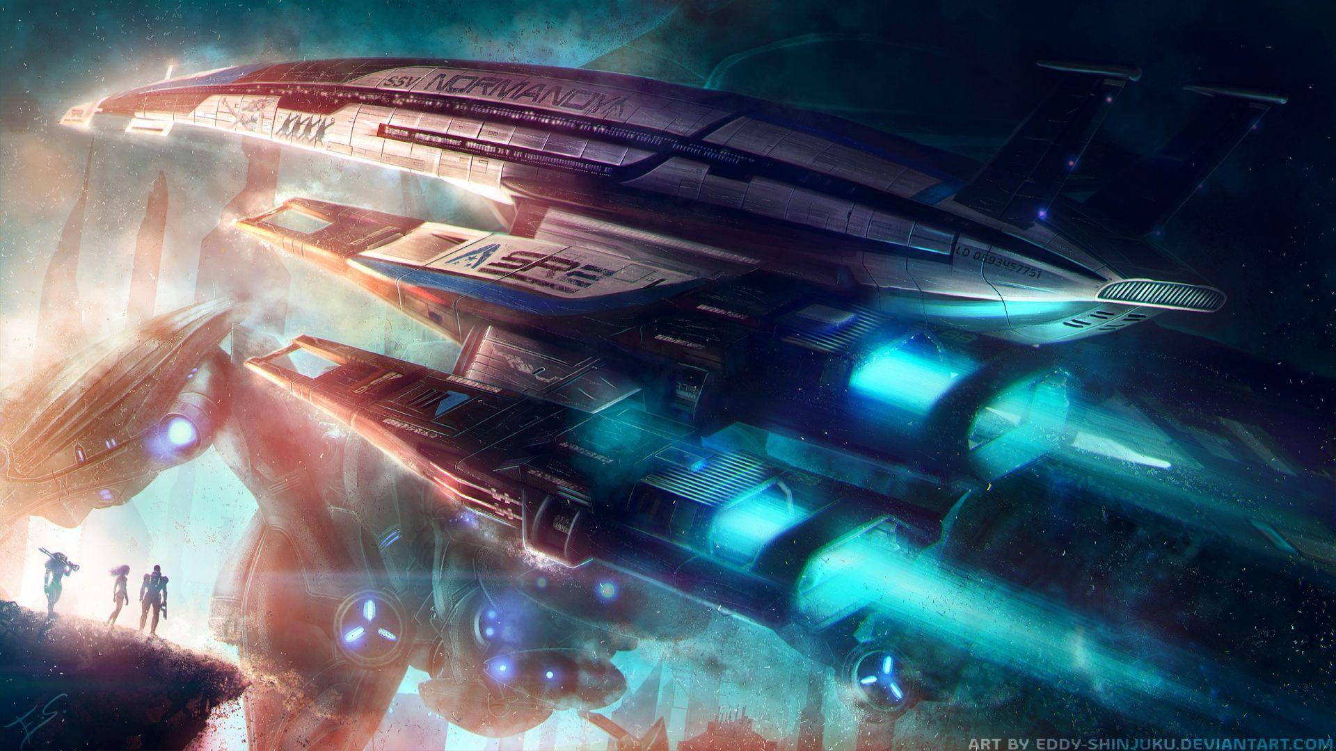 1920x1080 Download 1920x1080 HD Wallpaper mass effect spaceship normandy art, Desktop Background HD