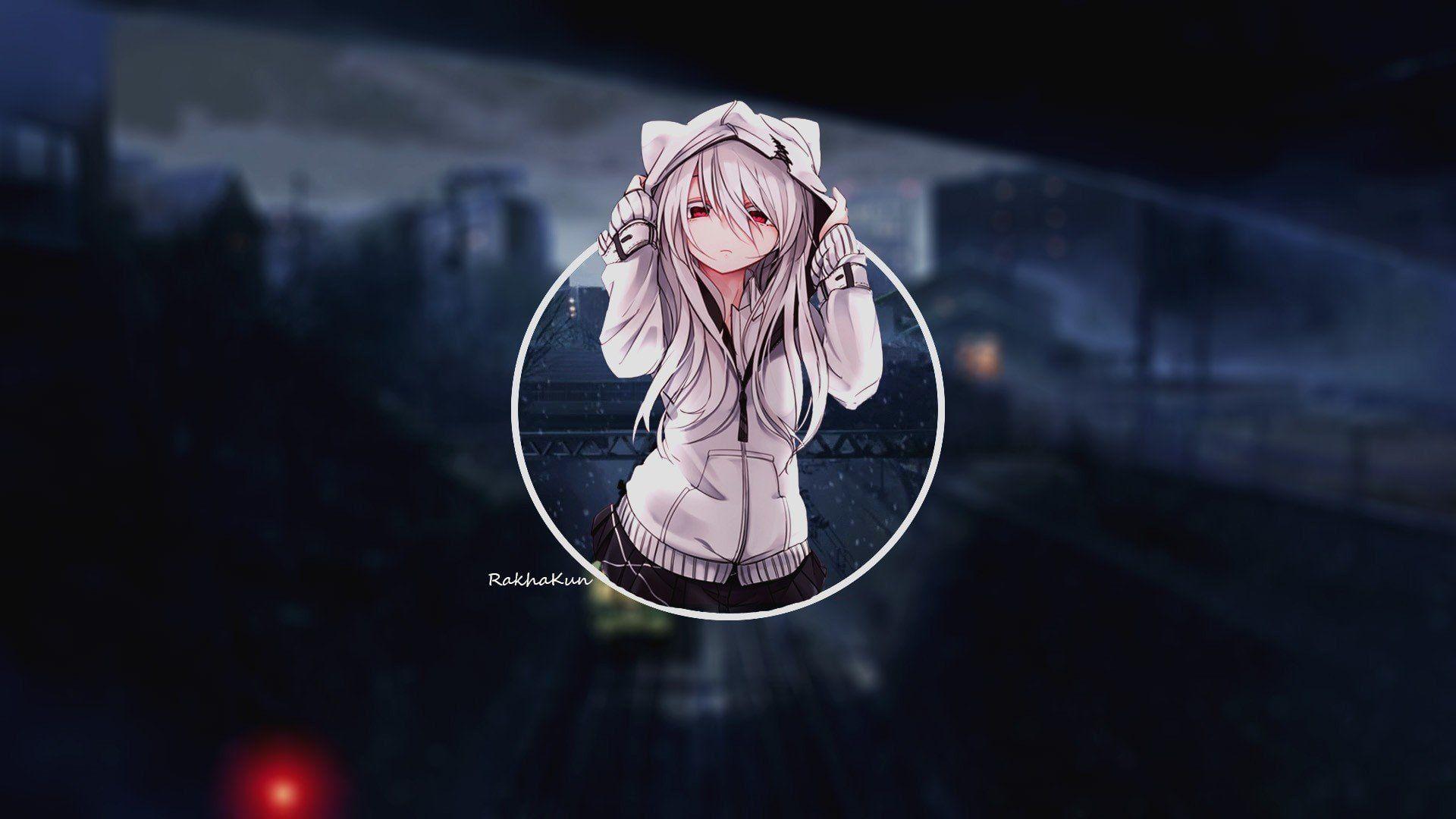 1920x1080 Wallpaper Anime Girls Cat Girl city Gray Hair Jacket Long Hair Red Eyes Art Dress HD Art • Wallpaper For You HD Wallpaper For Desktop & Mobile
