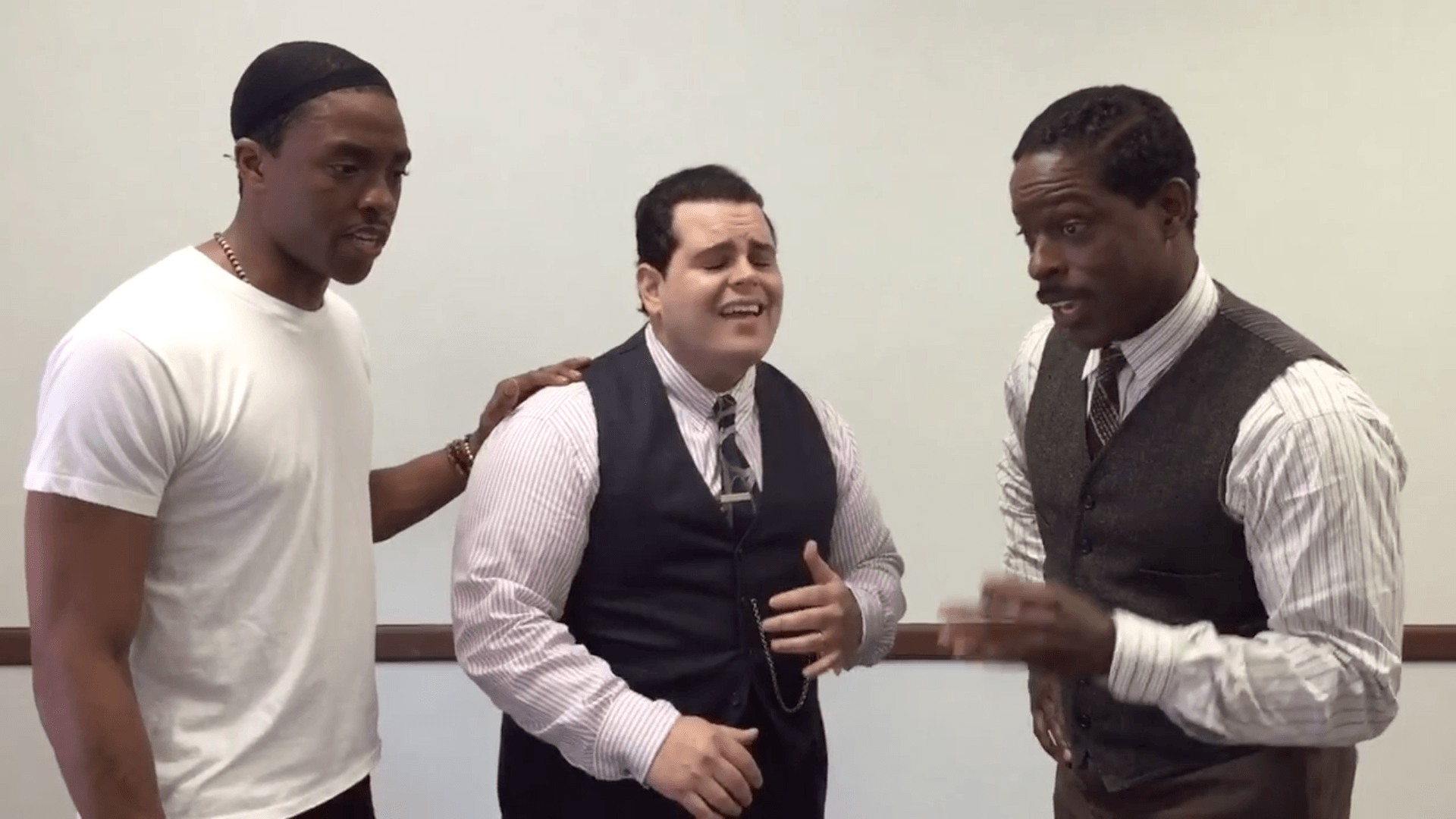 1920x1080 Josh Gad, Chadwick Boseman, Sterling K. Brown sing Boyz II Men on Marshall set