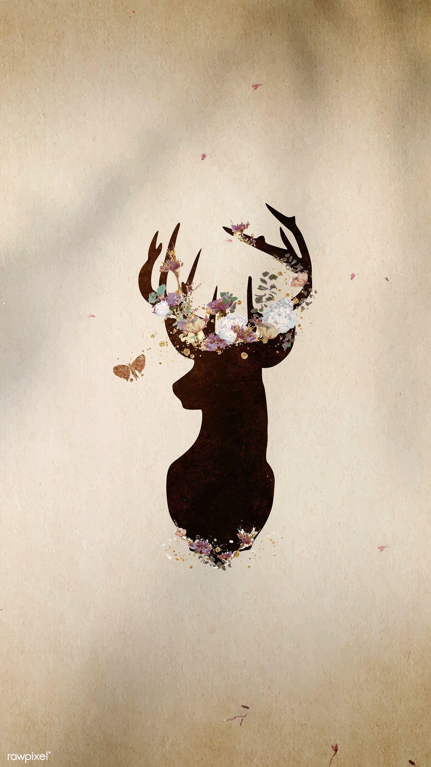 1400x2488 Cute Deer Wallpaper