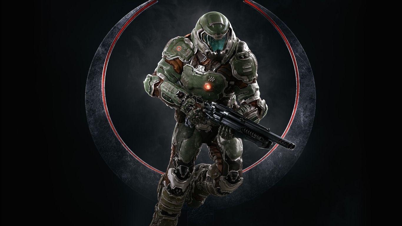 1366x768 Quake Champions Doomguy 2017 Game HD Wallpaper