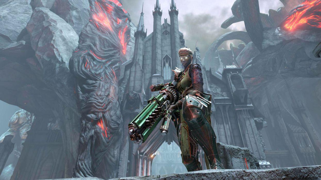 1245x700 QUAKE CHAMPIONS Fps Shooter Sci Fi Futuristjc Technics Fighting Warrior Fantasy Wallpaperx1152