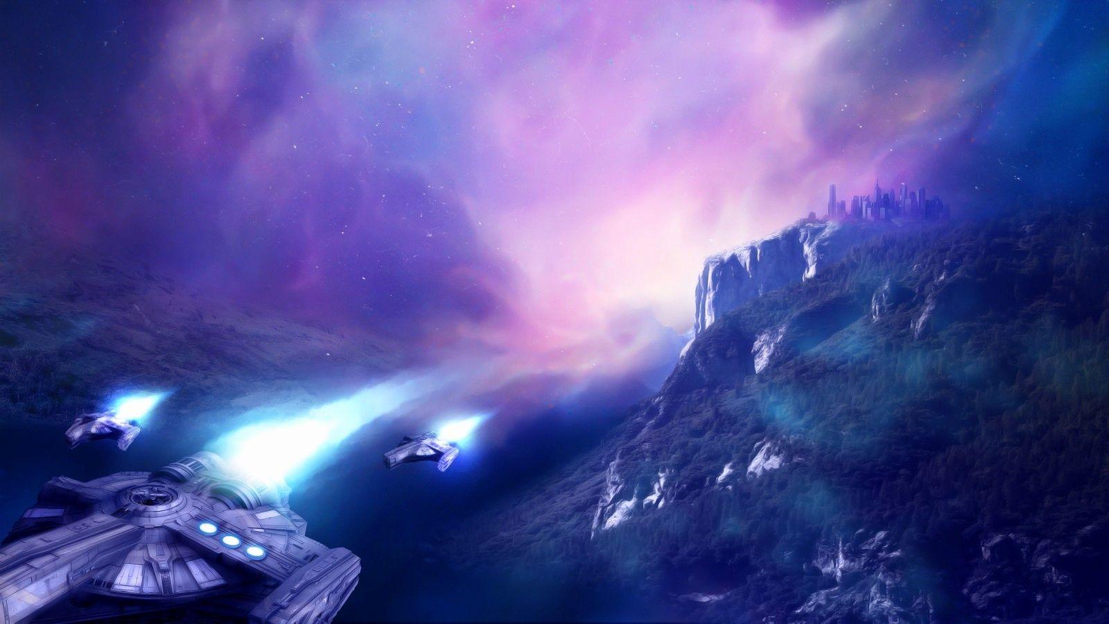1600x900 Spaceships Wallpaper New Future Spaceships Bellow A Earth Wallpaper HD Desktop and Mobile Background Ideas of The Hudson