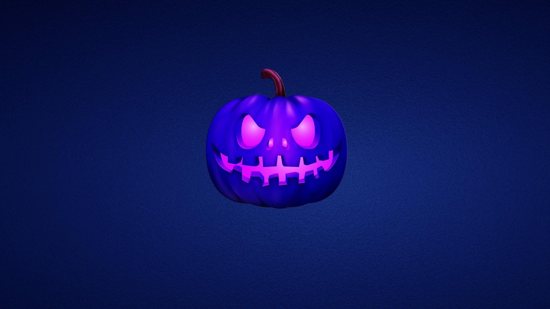 1920x1080 digital art, Halloween, blue backgroundx1080 Wallpaper