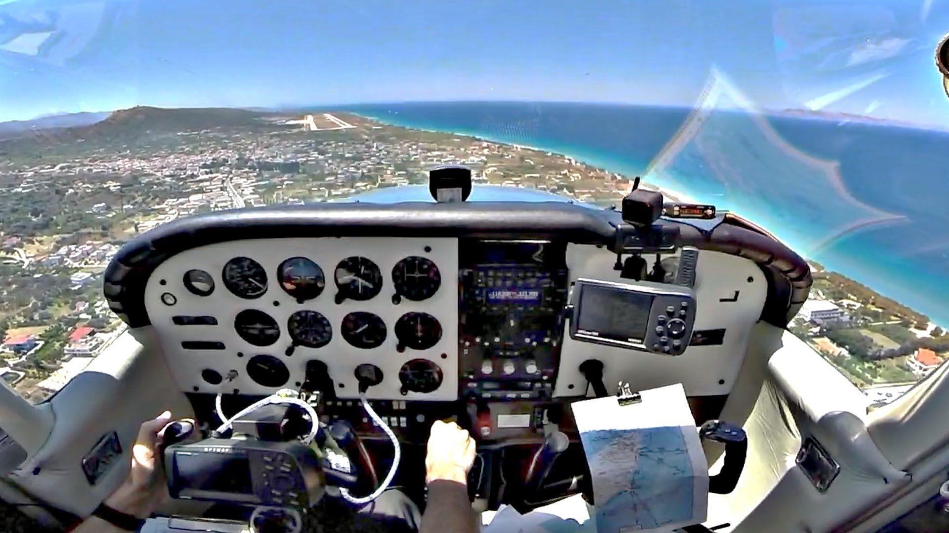 1920x1080 Cessna 172 Ferry Flight Larnaca To Rhodes Intl Cockpit View X Country Audio. Cessna Cessna, Cockpit