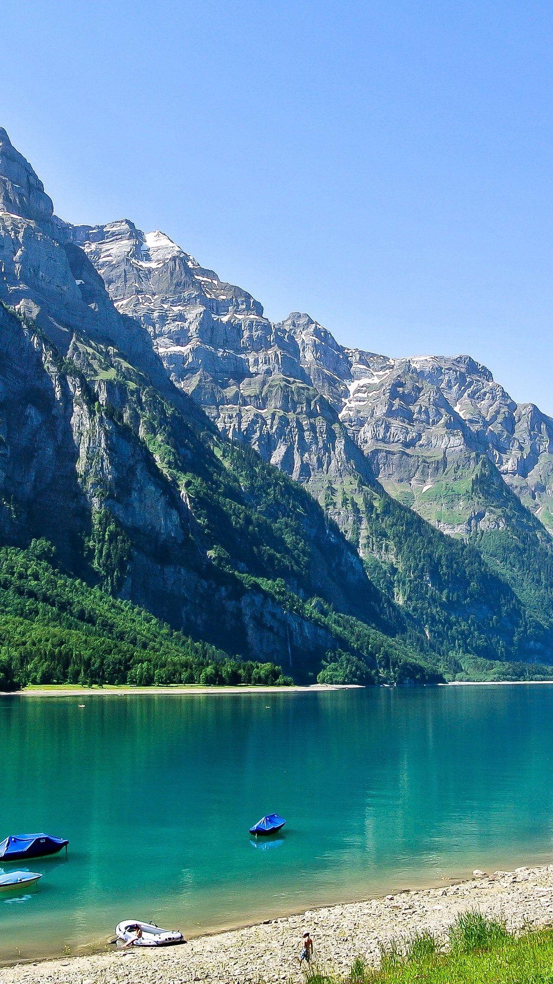 1080x1920 Switzerland Glarus Mountain Lake Beach Wallpaper - [1080x1920]