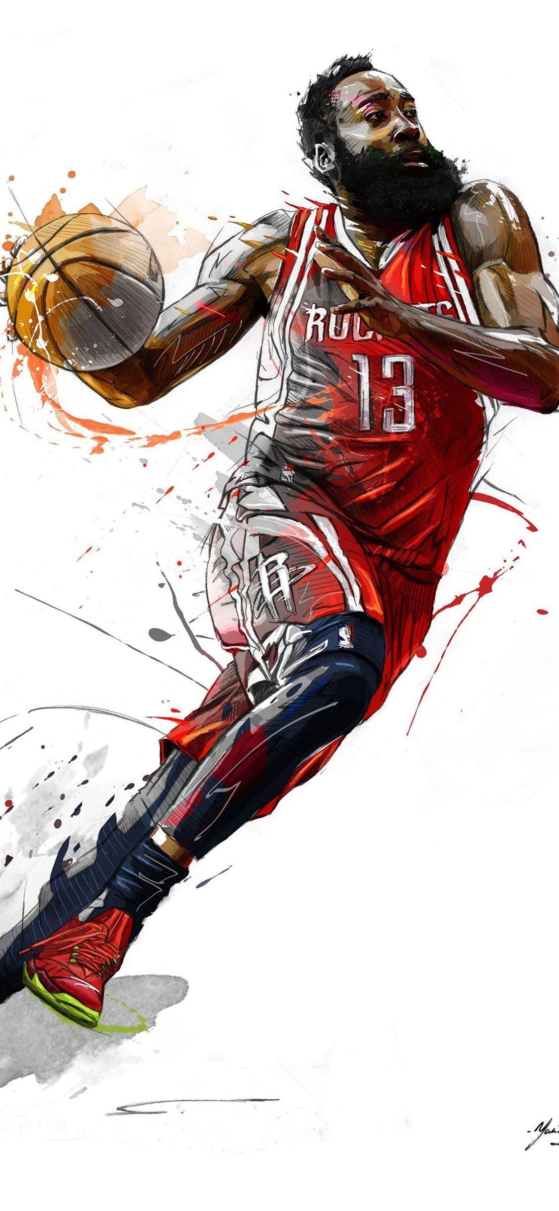 1125x2436 James Harden 5k Art Sony Xperia X XZ Z5 Premium HD. #JamesHarden #SportCelebrity #BasketballCelebrity #UnitedStat. James harden, Nba basketball art, Nba artwork