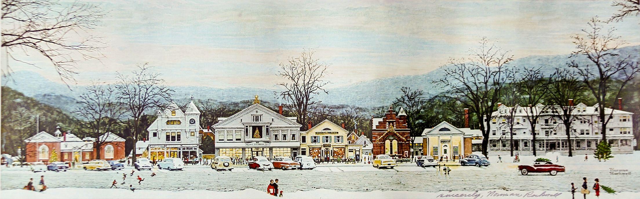 2209x688 Norman Rockwell Christmas Paintings Image