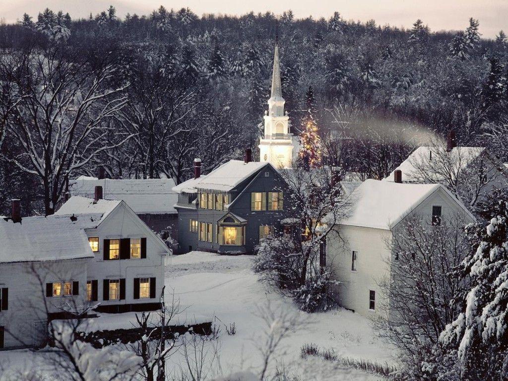 1024x768 New England Winter Scenes Wallpaper