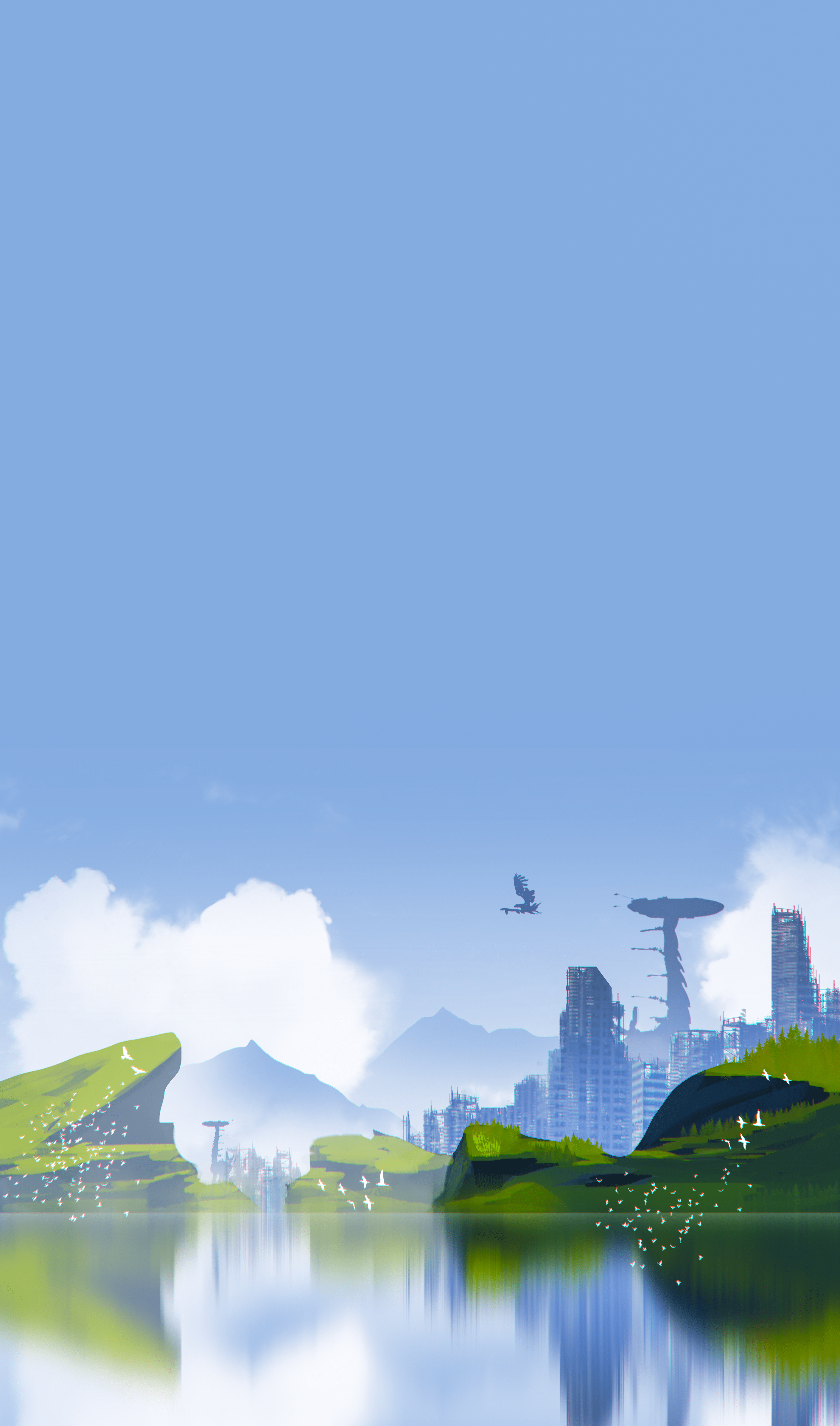 4500x7636 I painted a phone wallpaper, feel free to use: horizon