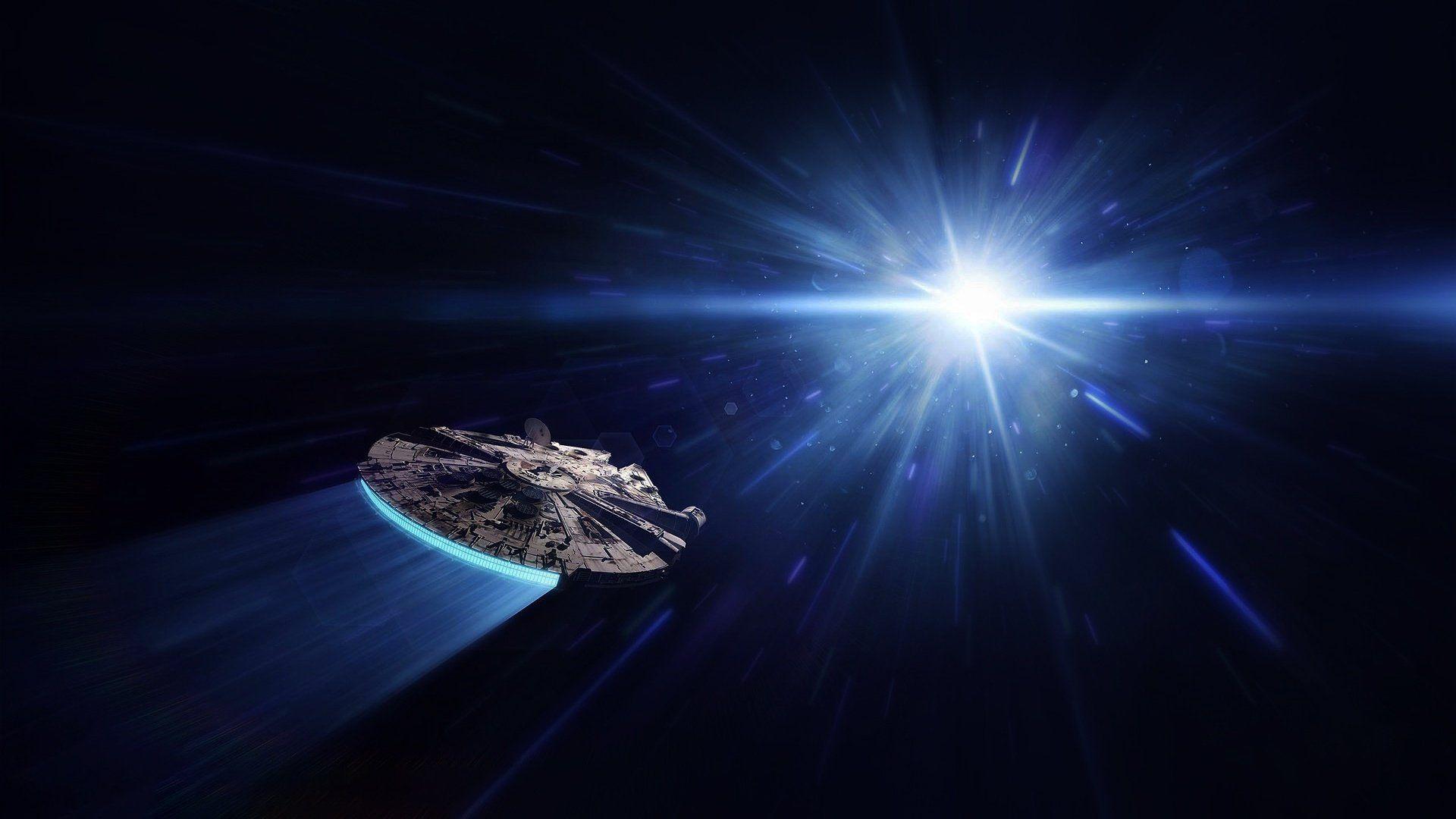 1920x1080 Millennium Falcon about to enter Hyperspace HD Wallpaper
