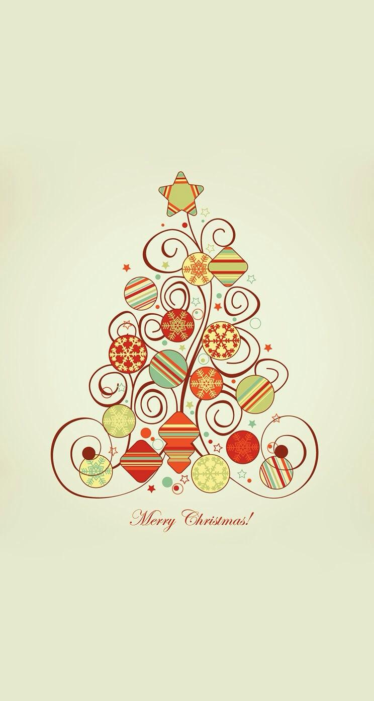 744x1392 Vintage Cute Christmas Wallpaper