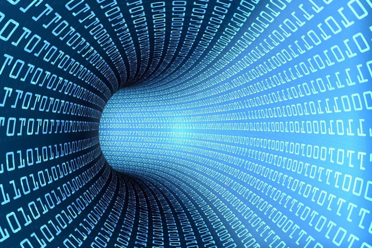 1200x800 Mural With Data Tunnel 0300 7. XXL Wallpaper. Decowunder Tapeten.de