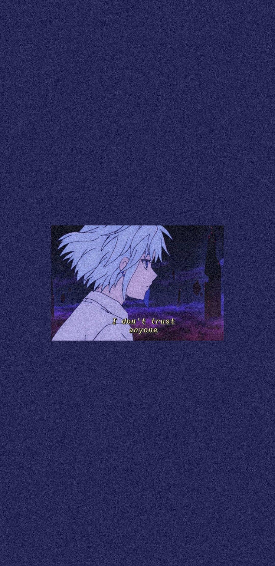 1080x2220 Purple Anime Boy Aesthetic Wallpaper