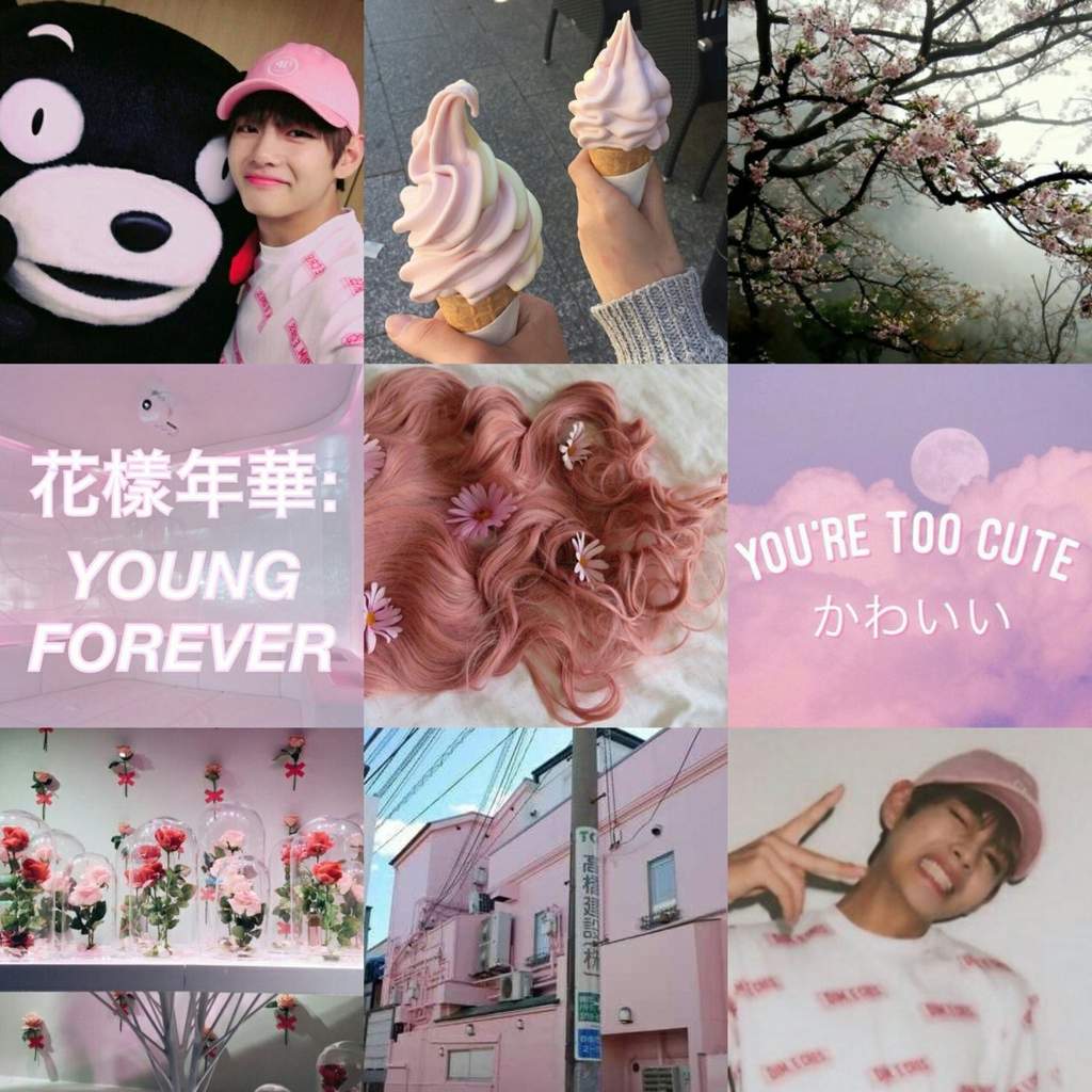 1024x1024 BTS Taehyung aesthetic moodboard. ARMY's Amino