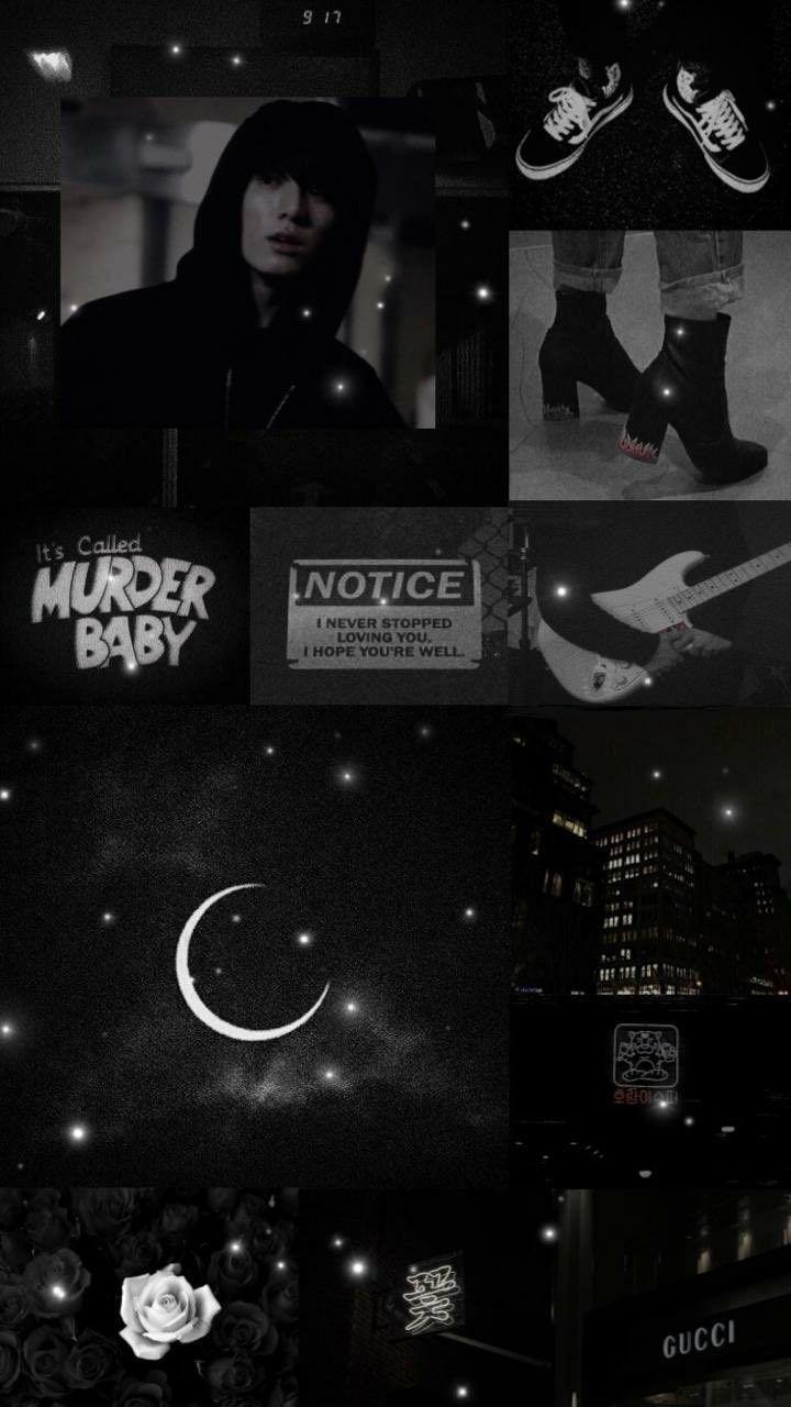 720x1280 BTS Black Aesthetic Wallpaper
