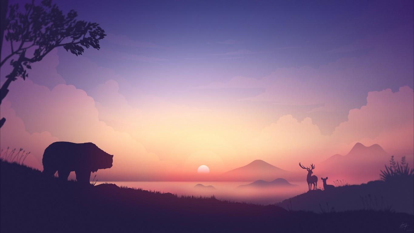 1366x768 HD Wallpaper Nature Sunrise