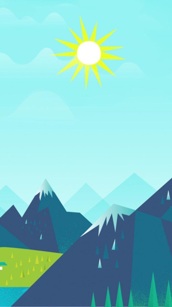 720x1280 Sunny Nature Illustration Minimal iOS 14 HD Wallpaper