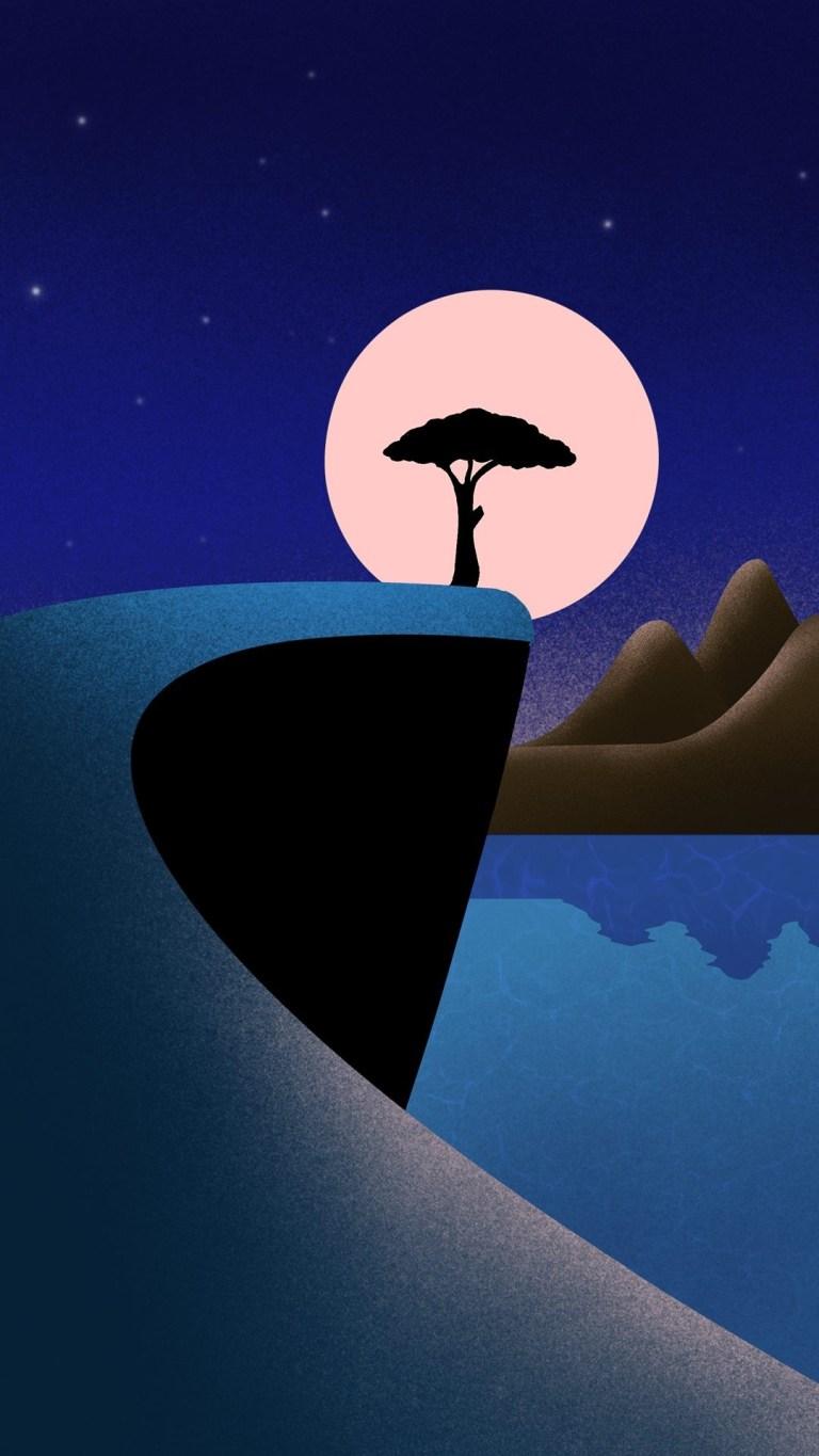 768x1365 Nature Illustration Minimalist 4K Wallpaper For Xiaomi Mi