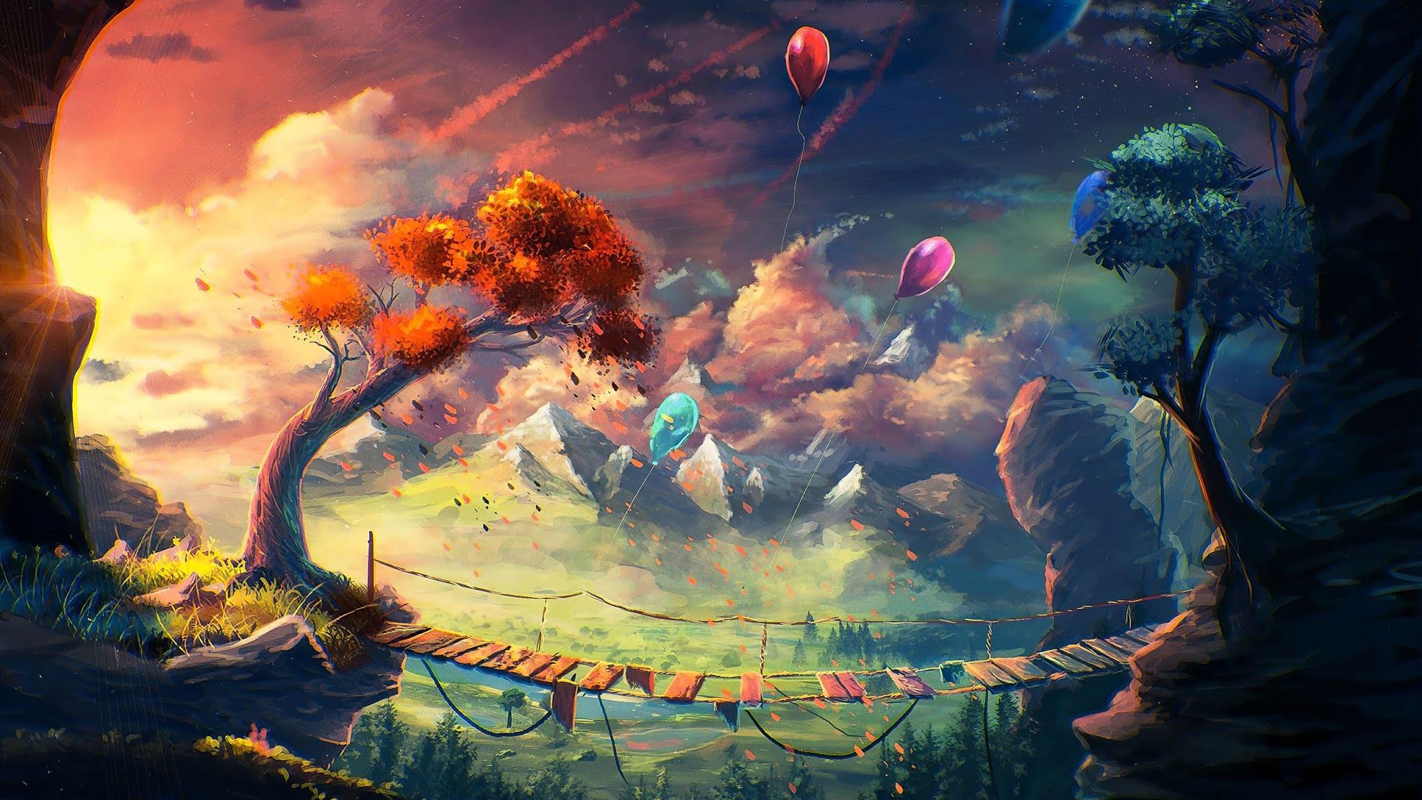 2048x1152 Nature Wallpaper Illustration
