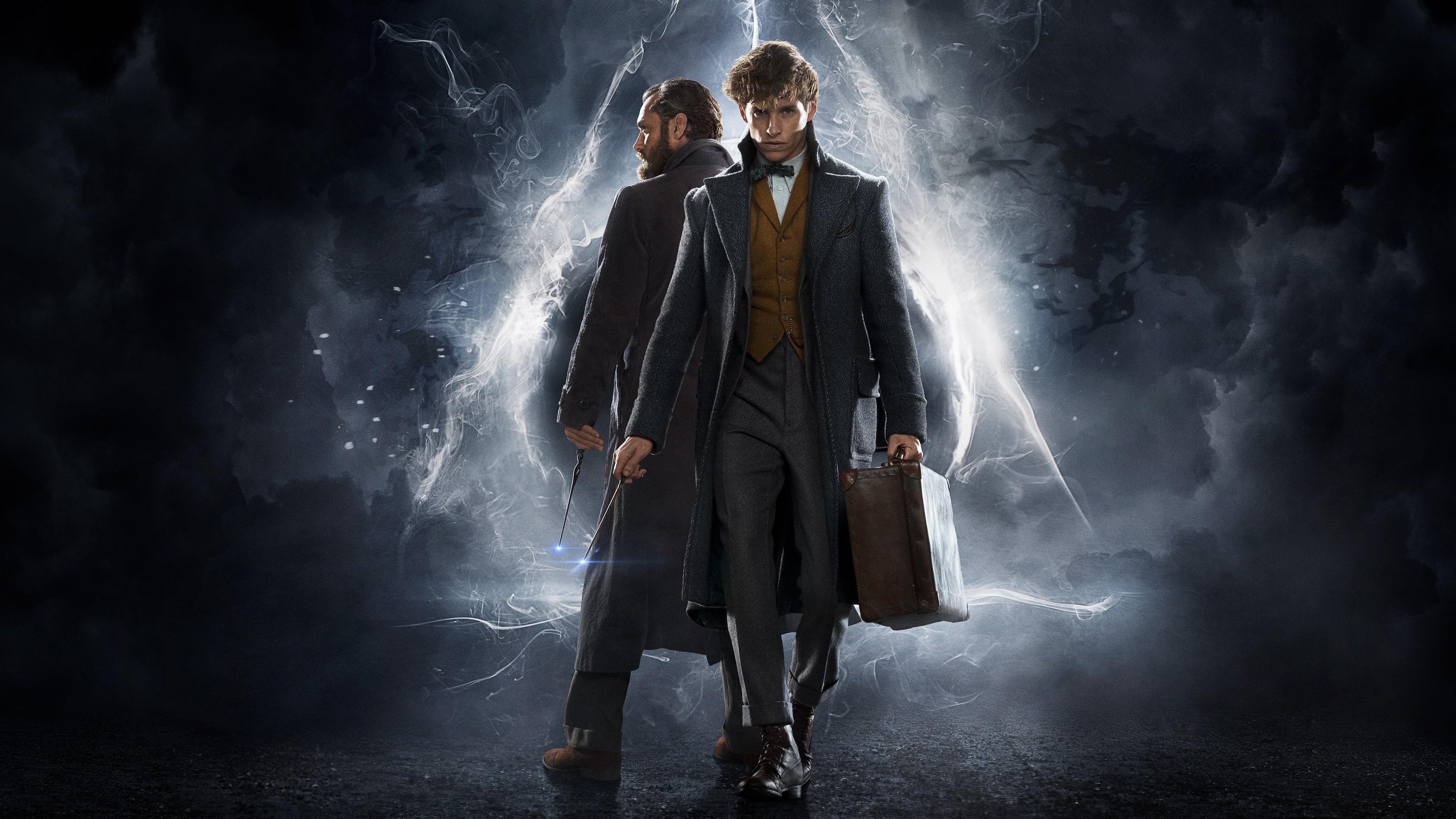3840x2160 Wallpaper Fantastic Beasts: The Crimes of Grindelwald, Eddie Redmayne, Jude Law, 4k, Movies
