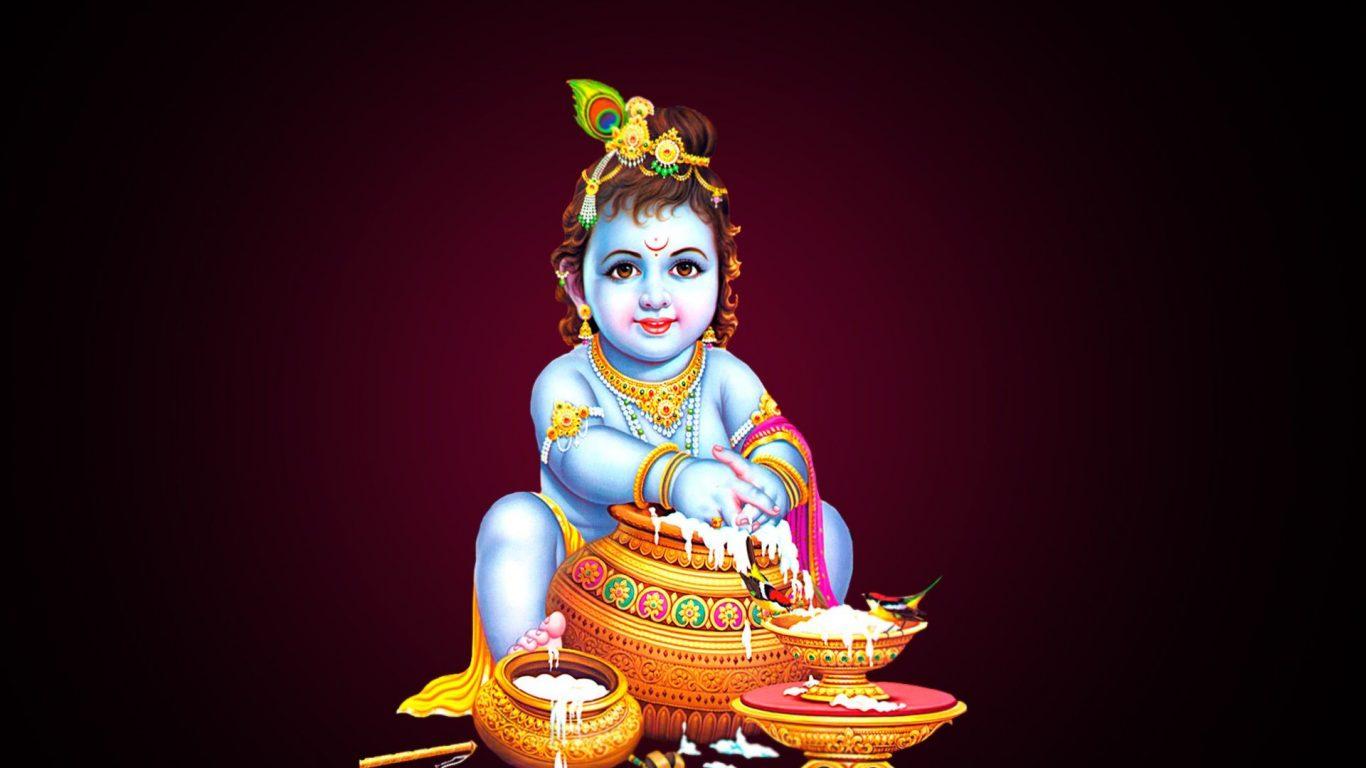 1366x768 Laddu Gopal HD Wallpaper Download. Hindu Gods and Goddesses