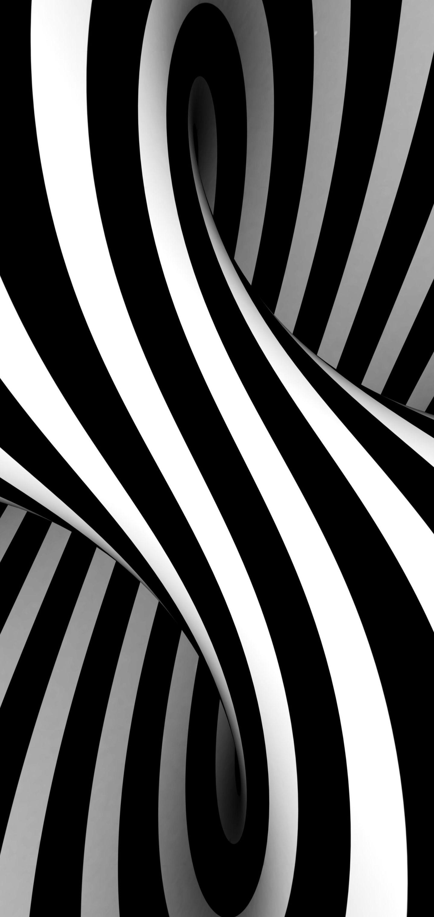 1440x3040 Abstract Black and White Phone Wallpaper