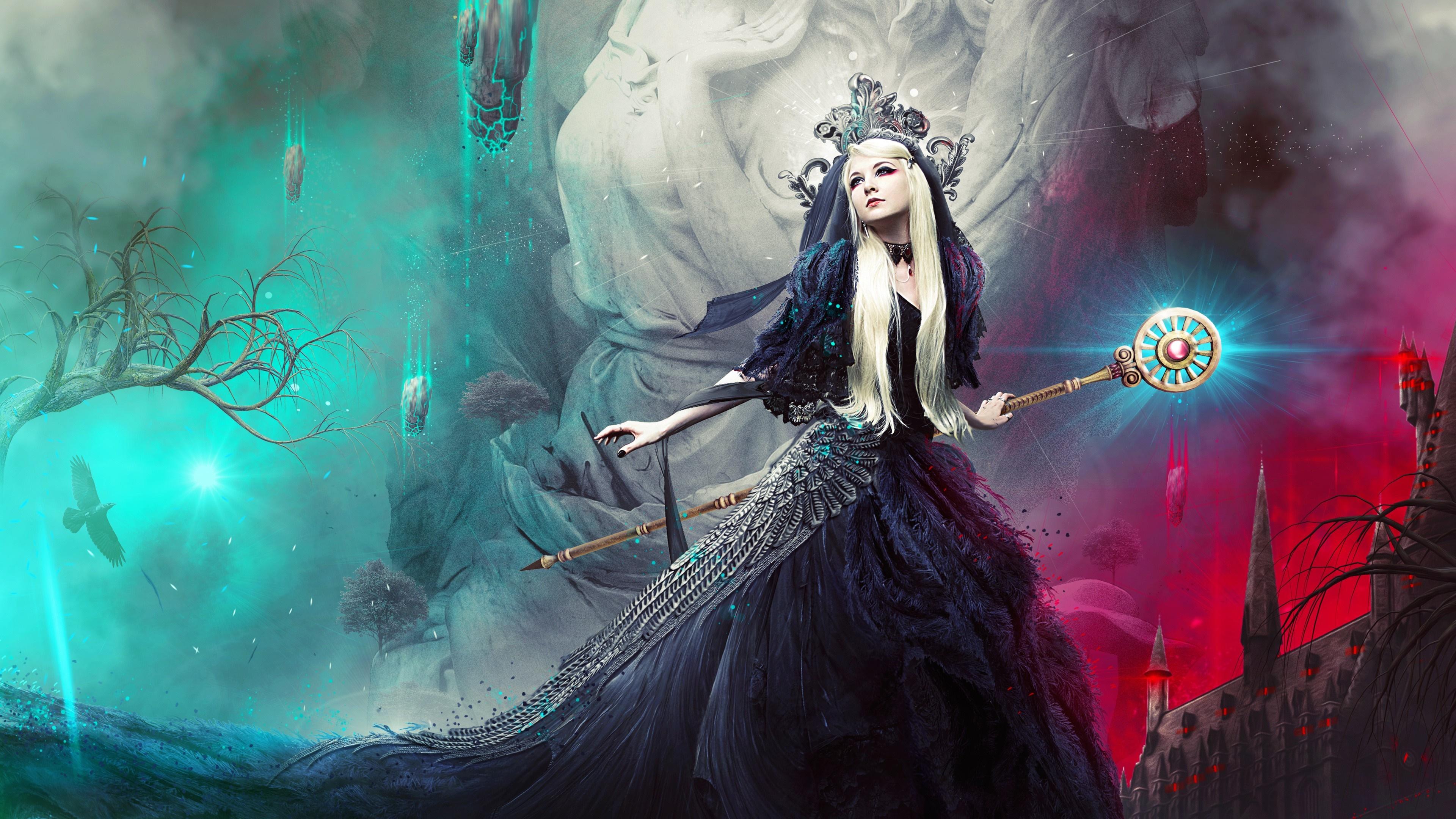3840x2160 Black Witch 4k Ultra HD Wallpaper