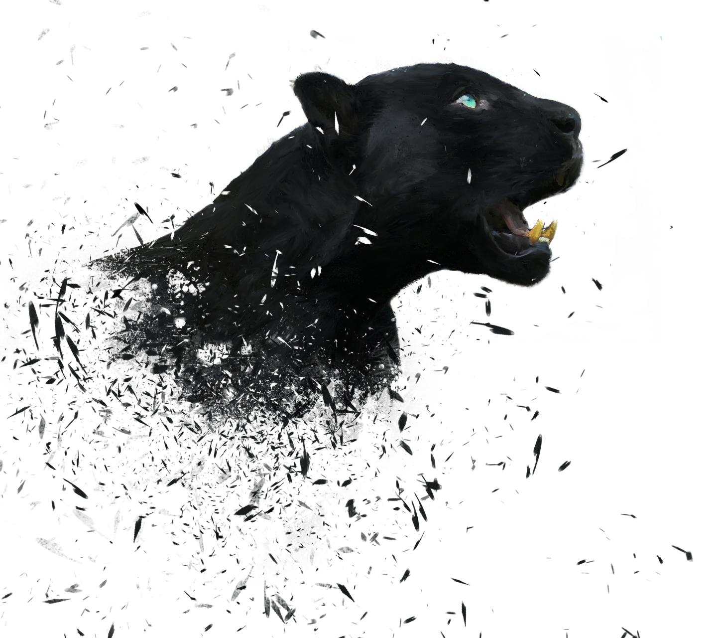 1440x1280 Art Black Panther Animal Wallpaper