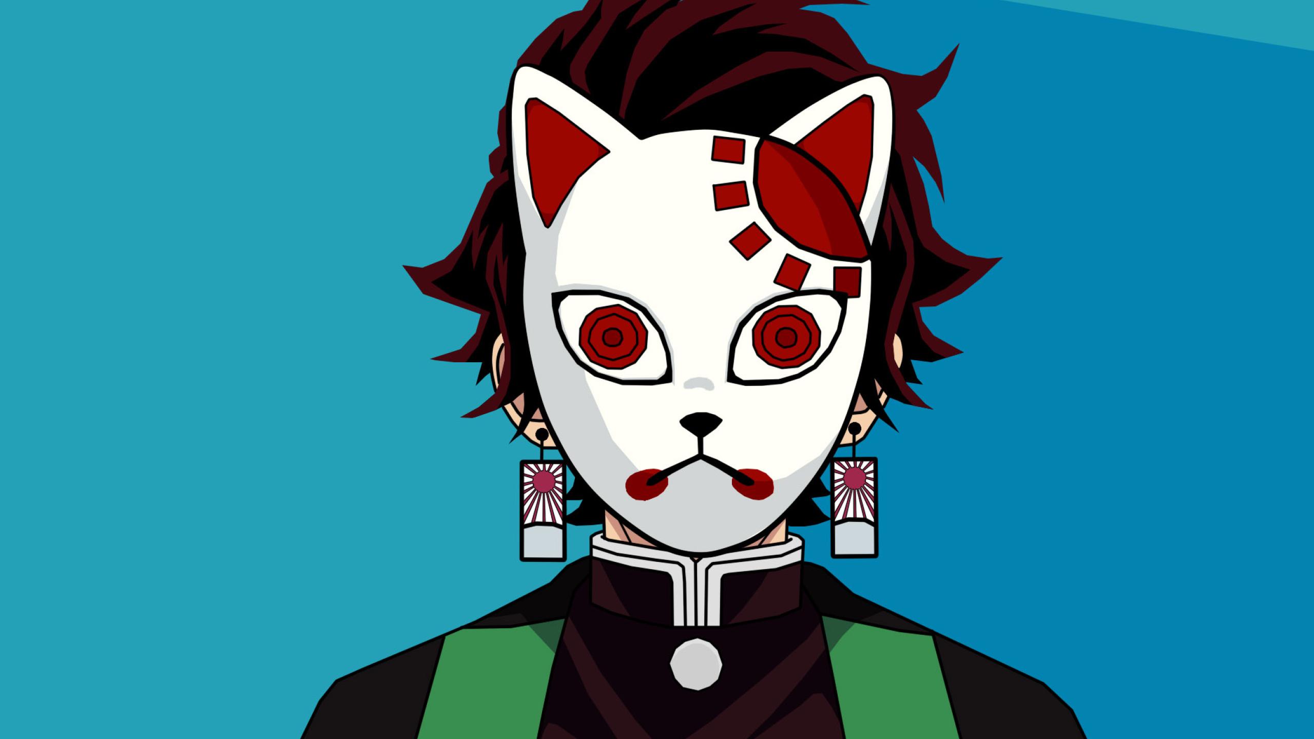 2560x1440 Kamado Tanjirou Warding Mask 1440P Resolution Wallpaper, HD Minimalist 4K Wallpaper