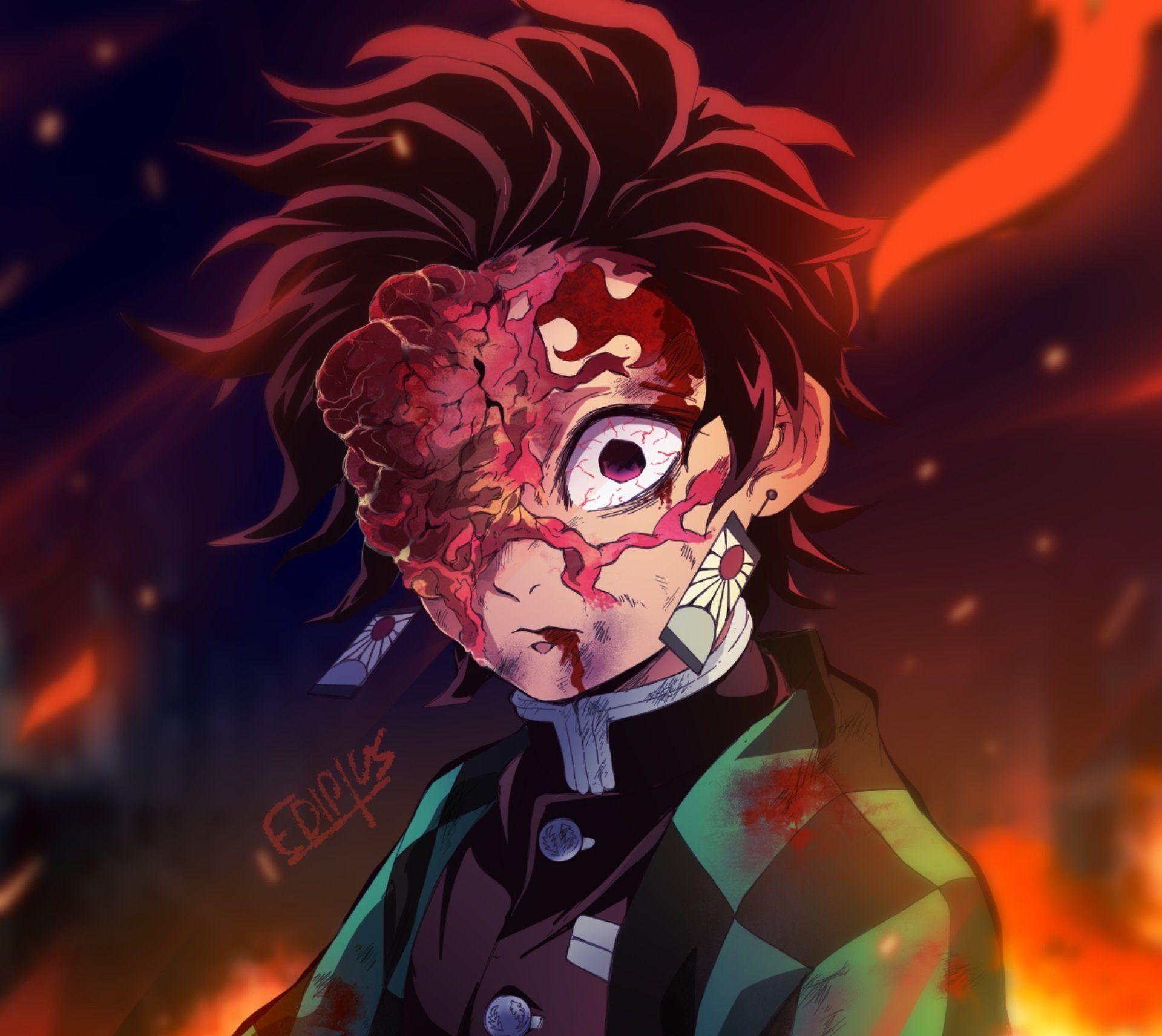 1920x1712 Tanjirou Kamado Mask Art Wallpaper