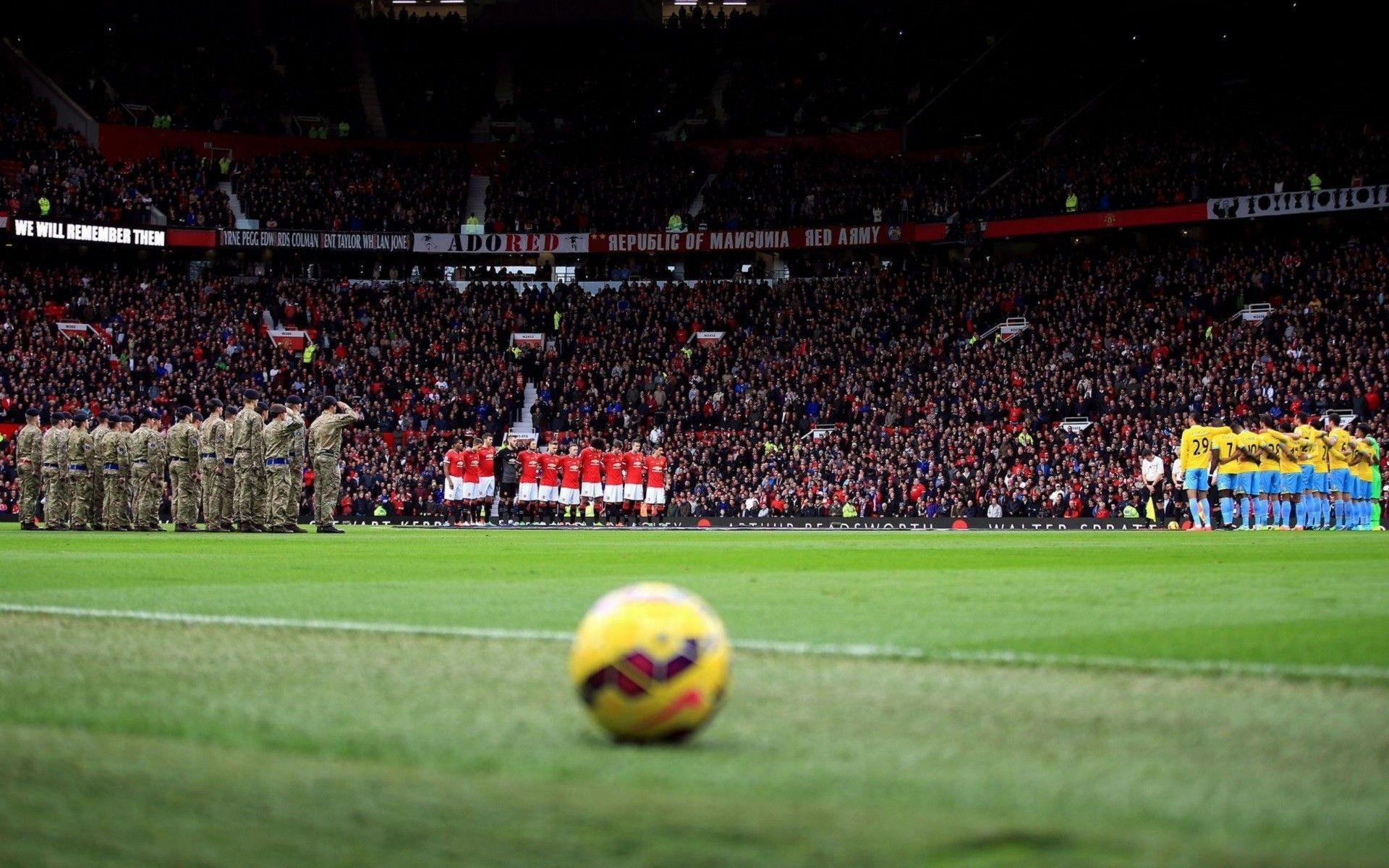 1920x1200 soccer, Soccer Clubs, Manchester United, Soldier, Stadium, Ball