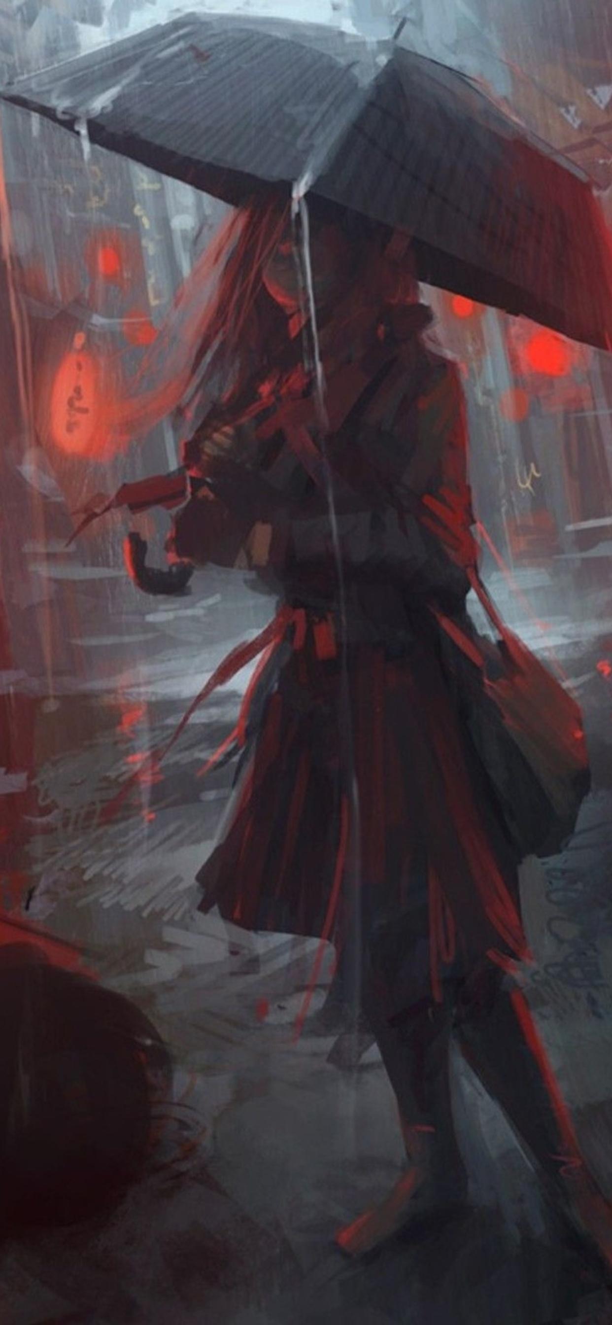 1242x2688 Anime Girl In Rain iPhone XS MAX HD 4k Wallpaper, Image, Background, Photo and Picture