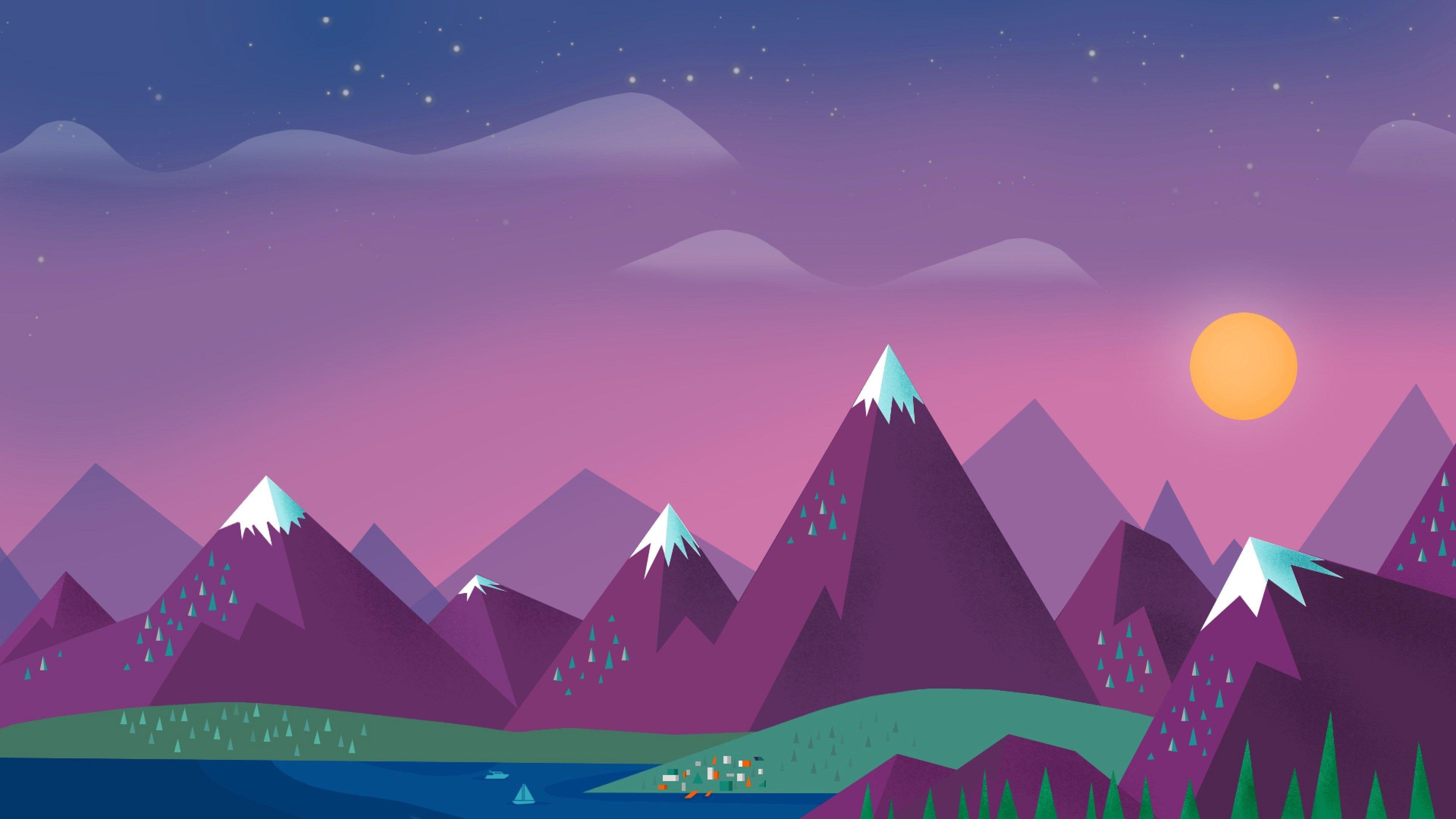 3840x2160 minimalism 4k background free. Pemandangan, Gambar, Seni