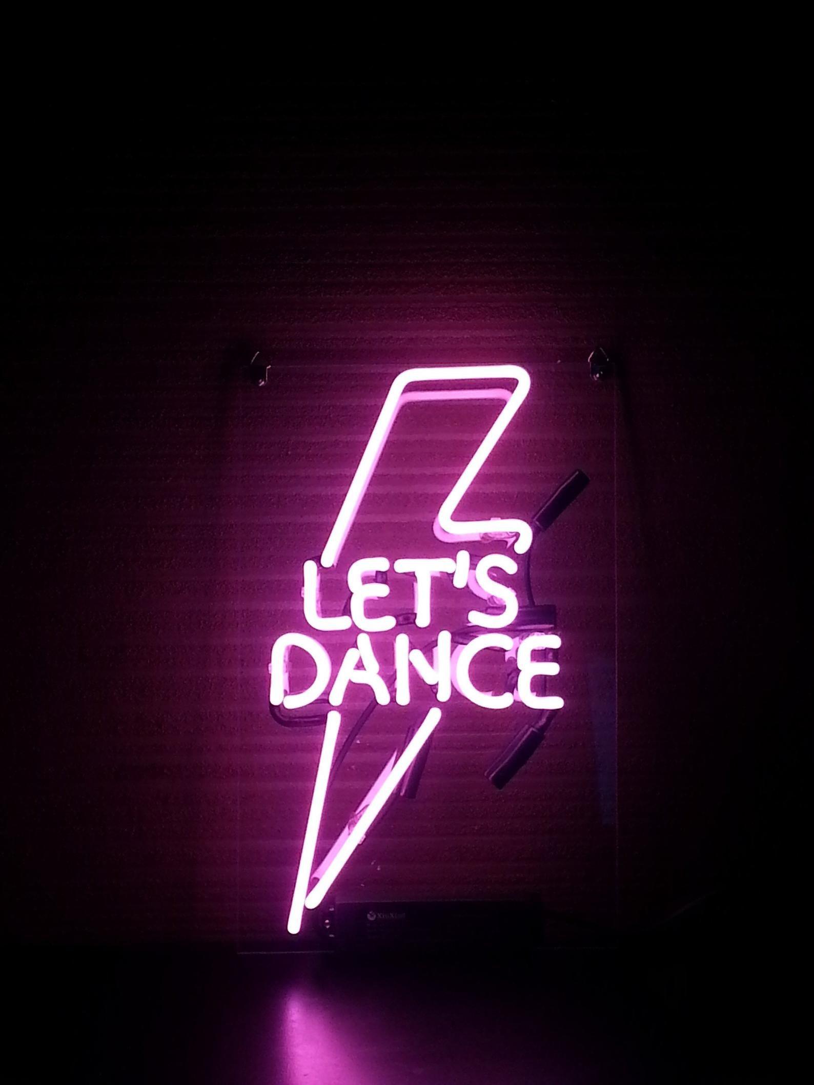 Let's Dance Neon Light Sign Lamp Beer 14" Real Glass Acrylic Man Cave Decor Bar 