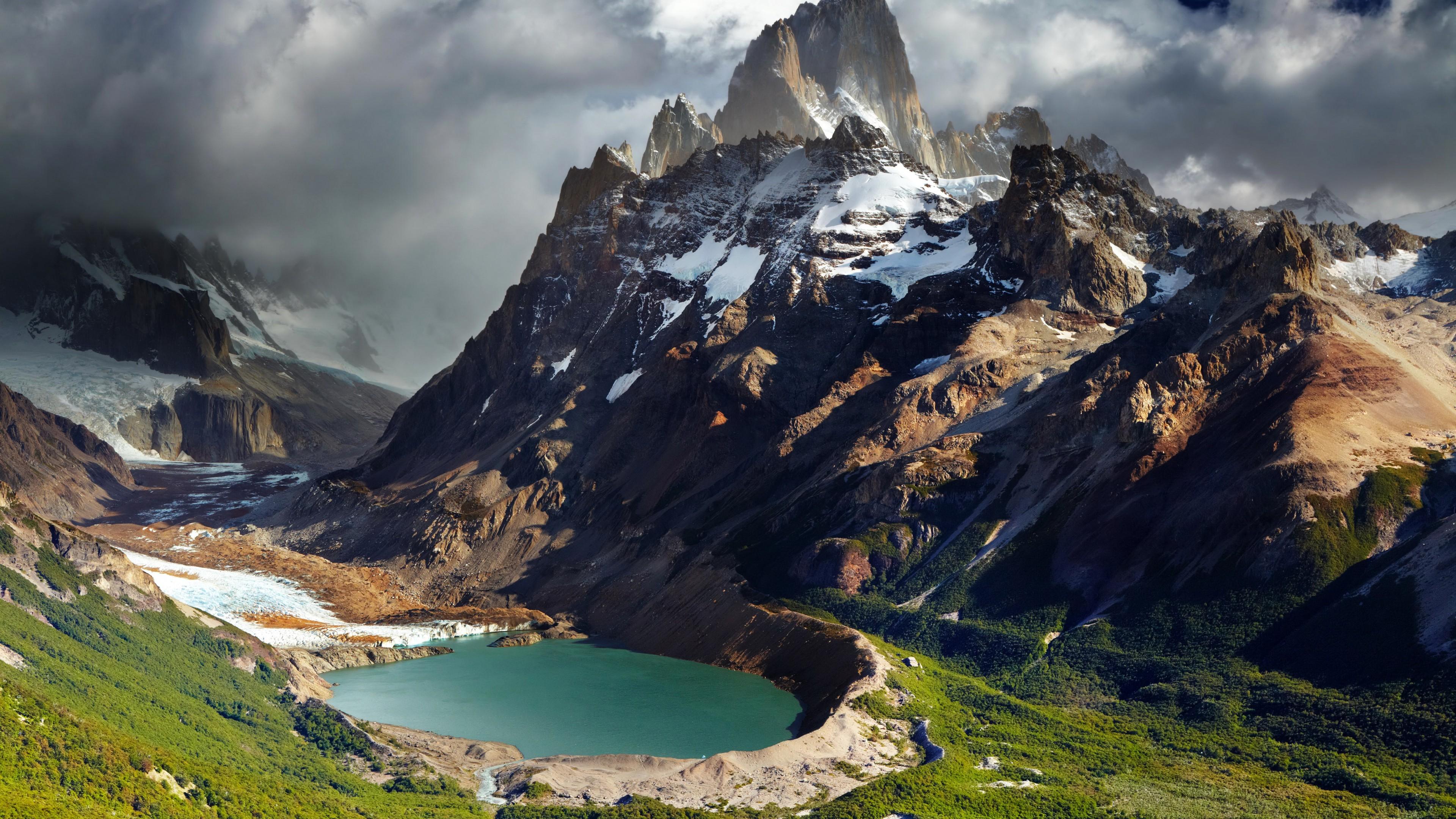 3840x2160 Patagonia Mountains Lake iPad 12 Pro 4K Wallpaper