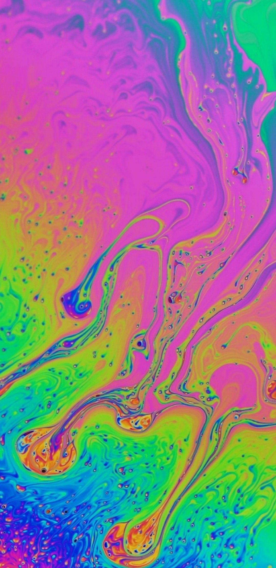 1080x2220 iPhone Neon Marble Wallpaper