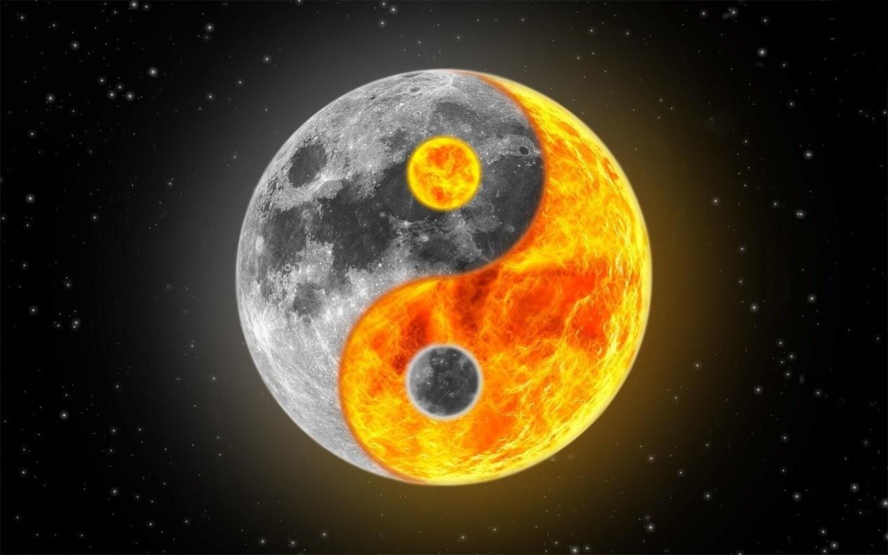 1280x800 Sun and Moon Wallpaper
