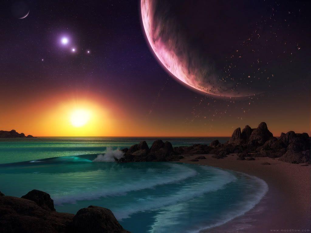 1024x768 Sun And Moon Background