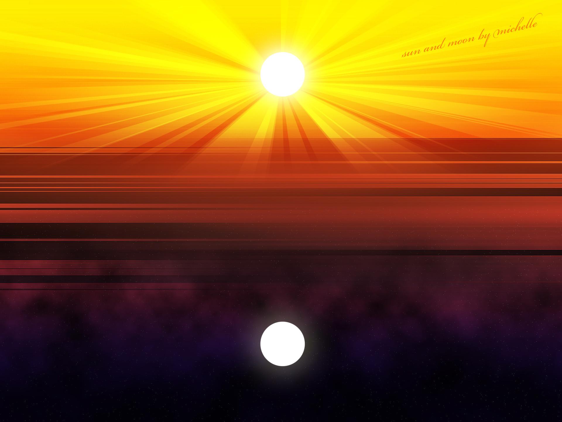 1920x1440 Sun and Moon Wallpaper