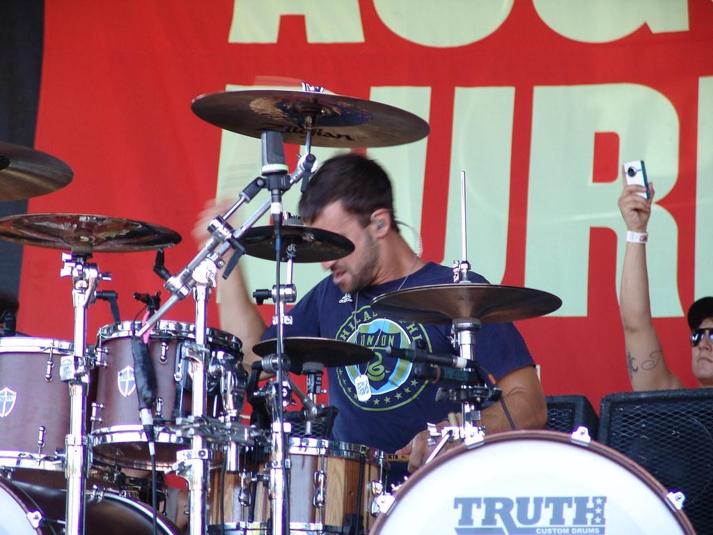 1024x768 August Burns Red. Photo of August Burns Red playing a stag