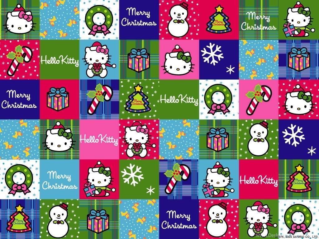1024x768 Hello Kitty Christmas Background Desktop Background