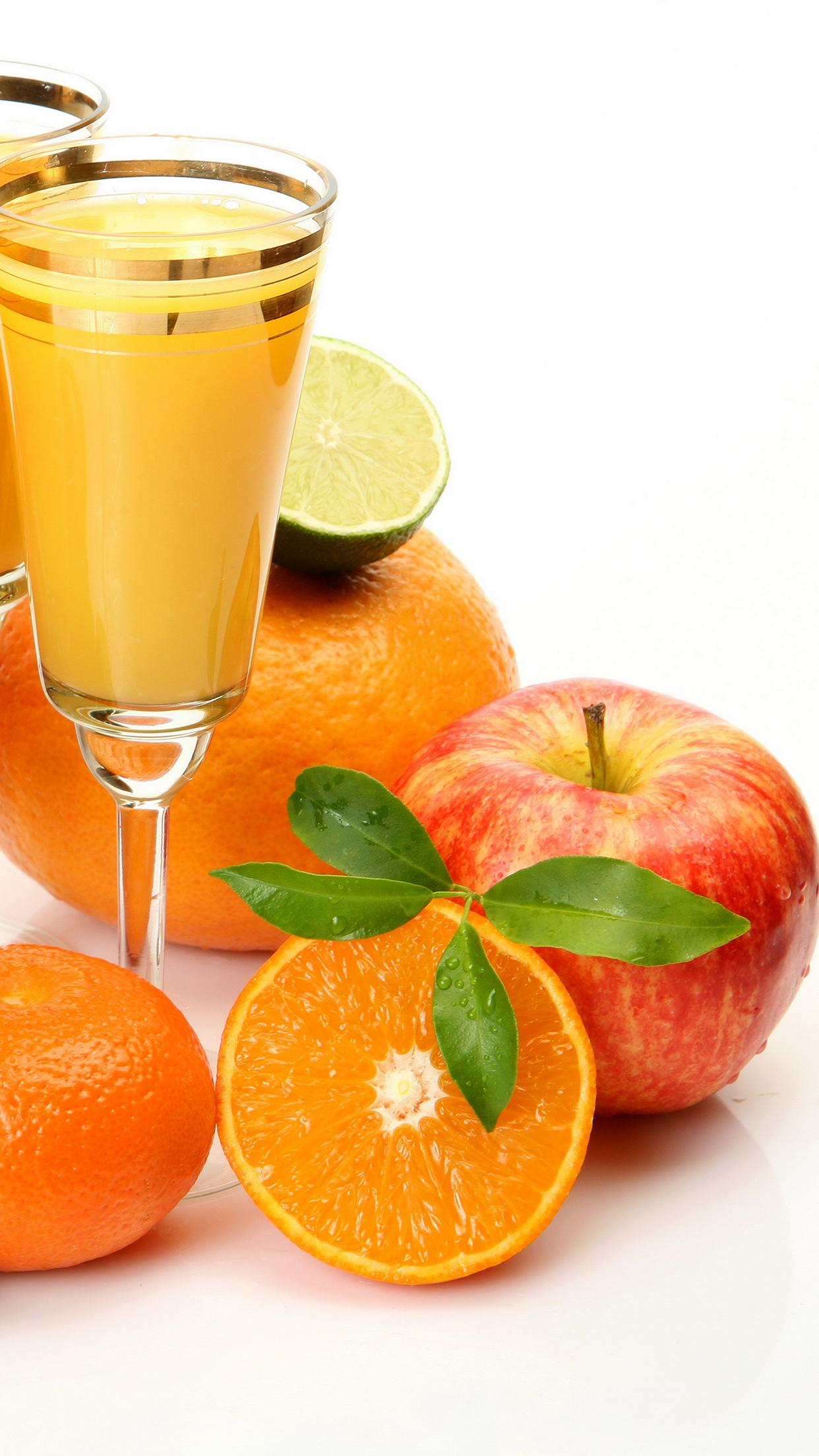 1242x2208 Fruit : Apple and Orange Juice Wallpaper for iPhone Pro Max, X, 6