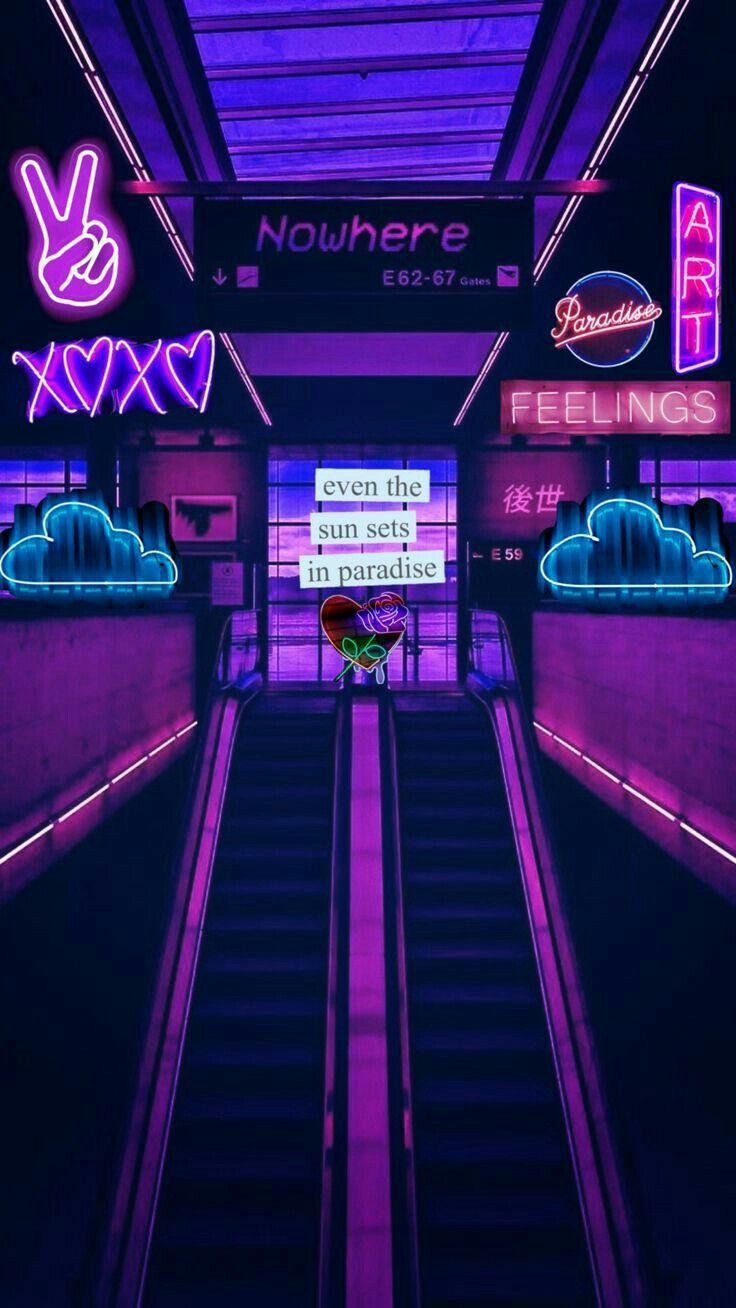 736x1308 Neon Aesthetic Tumblr Purple Aesthetic Wallpaper