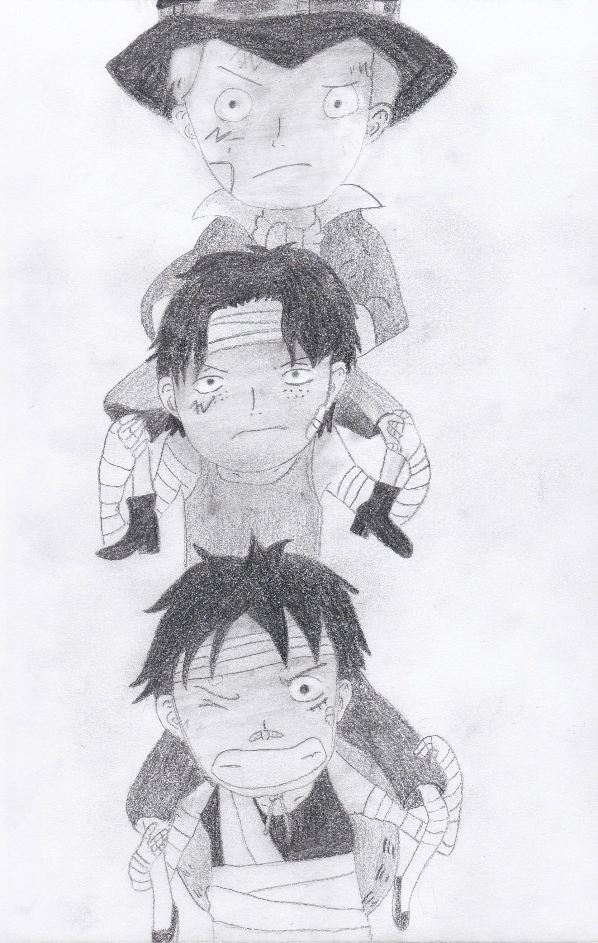 1920x3026 One piece (Lyffy, Ace, Sabo), Nikoleta Kapsali