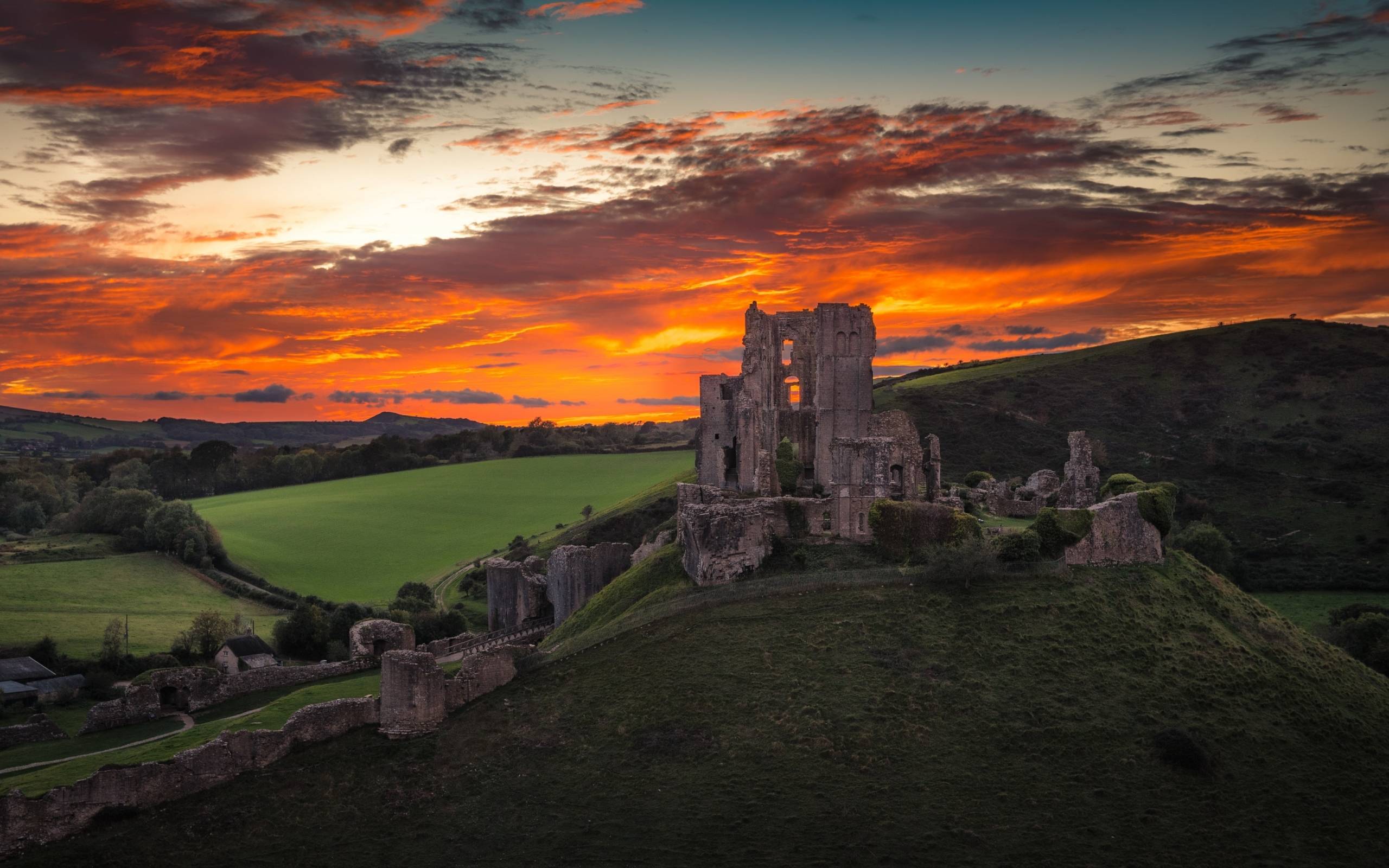 2560x1600 Corfe Castle England 2560x1600 Resolution Wallpaper, HD Nature 4K Wallpaper