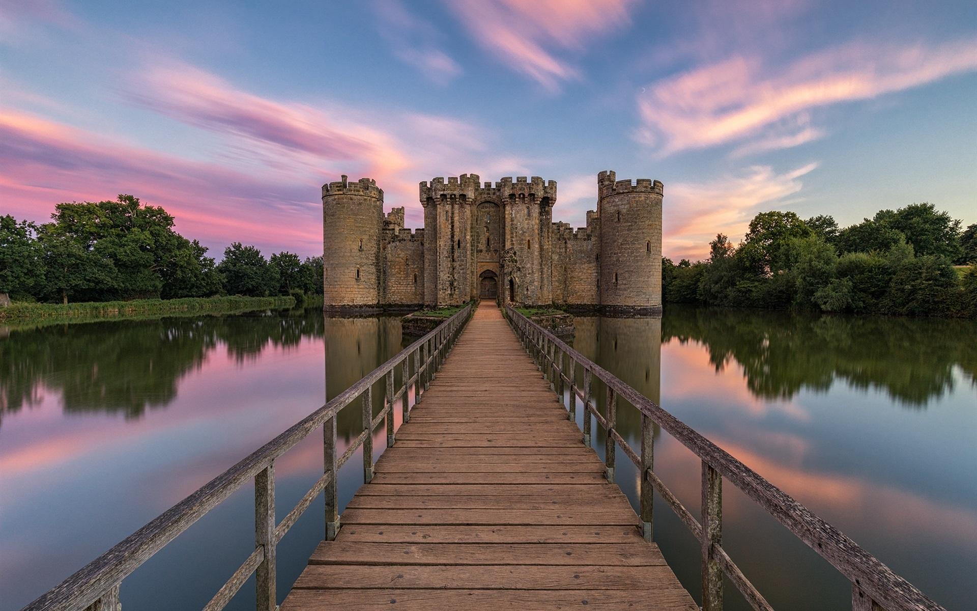 1920x1200 Wallpaper Bodiam Castle, England, bridge, lake 1920x1200 HD Picture, Image
