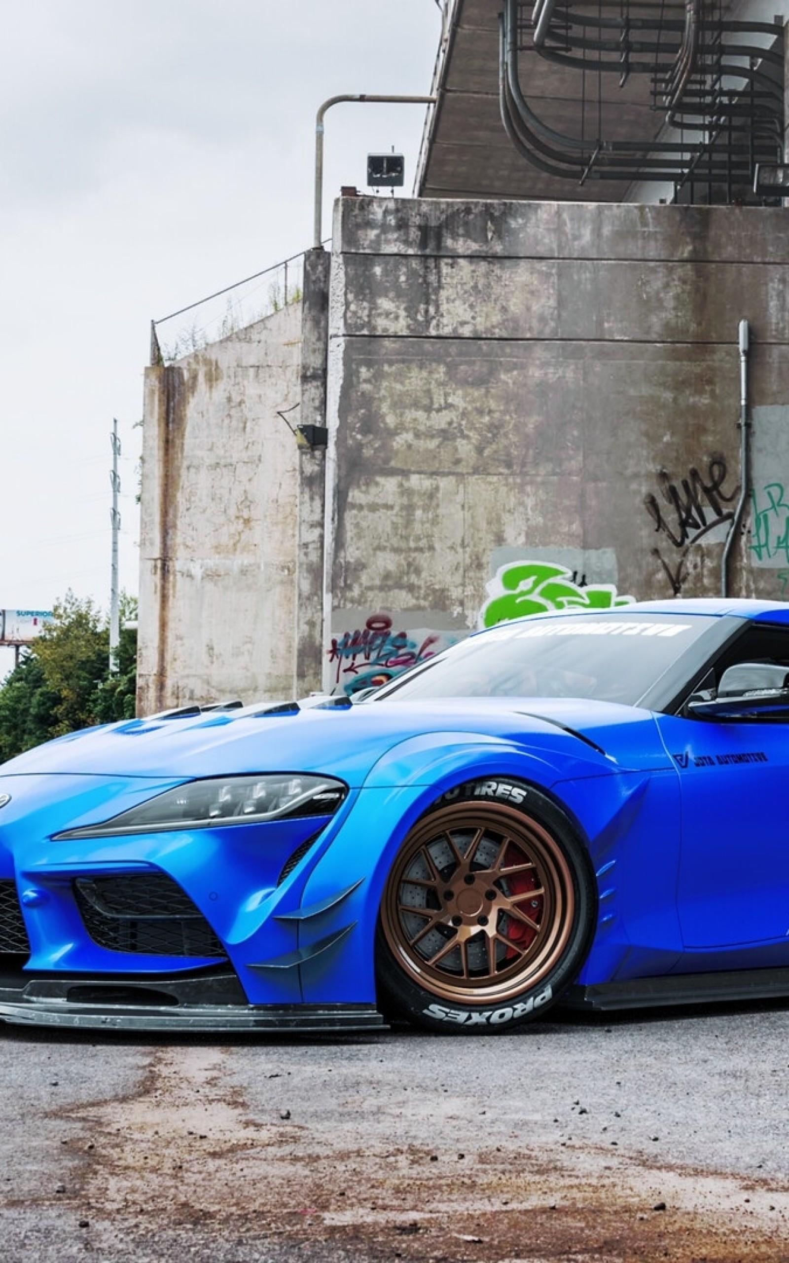 1600x2560 Download 1600x2560 Toyota Supra, Racing Cars, Blue, Side View Wallpaper for Google Nexus 10
